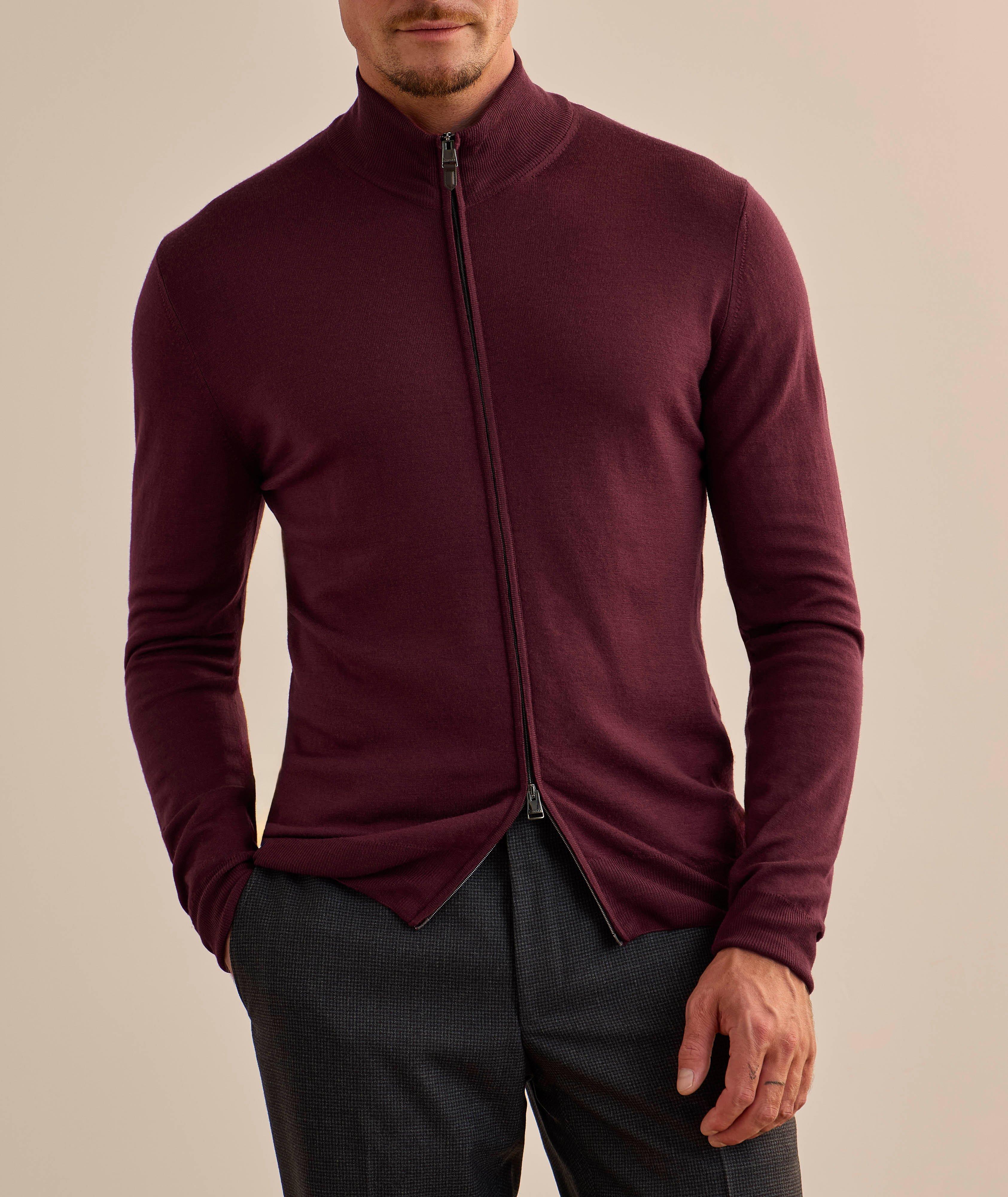 Pull en laine mérinos à fermeture zippée intégrale image 1