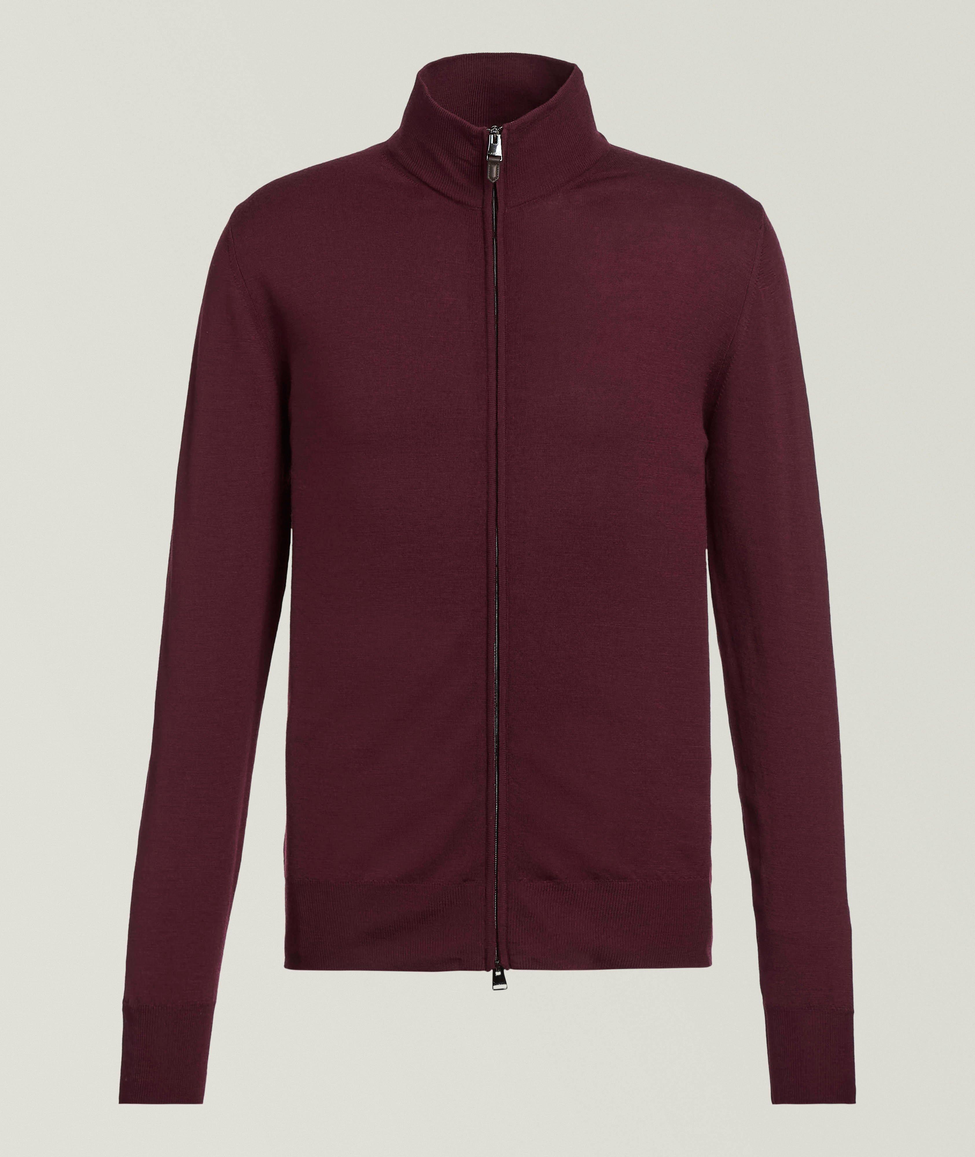 Pull en laine mérinos à fermeture zippée intégrale image 0