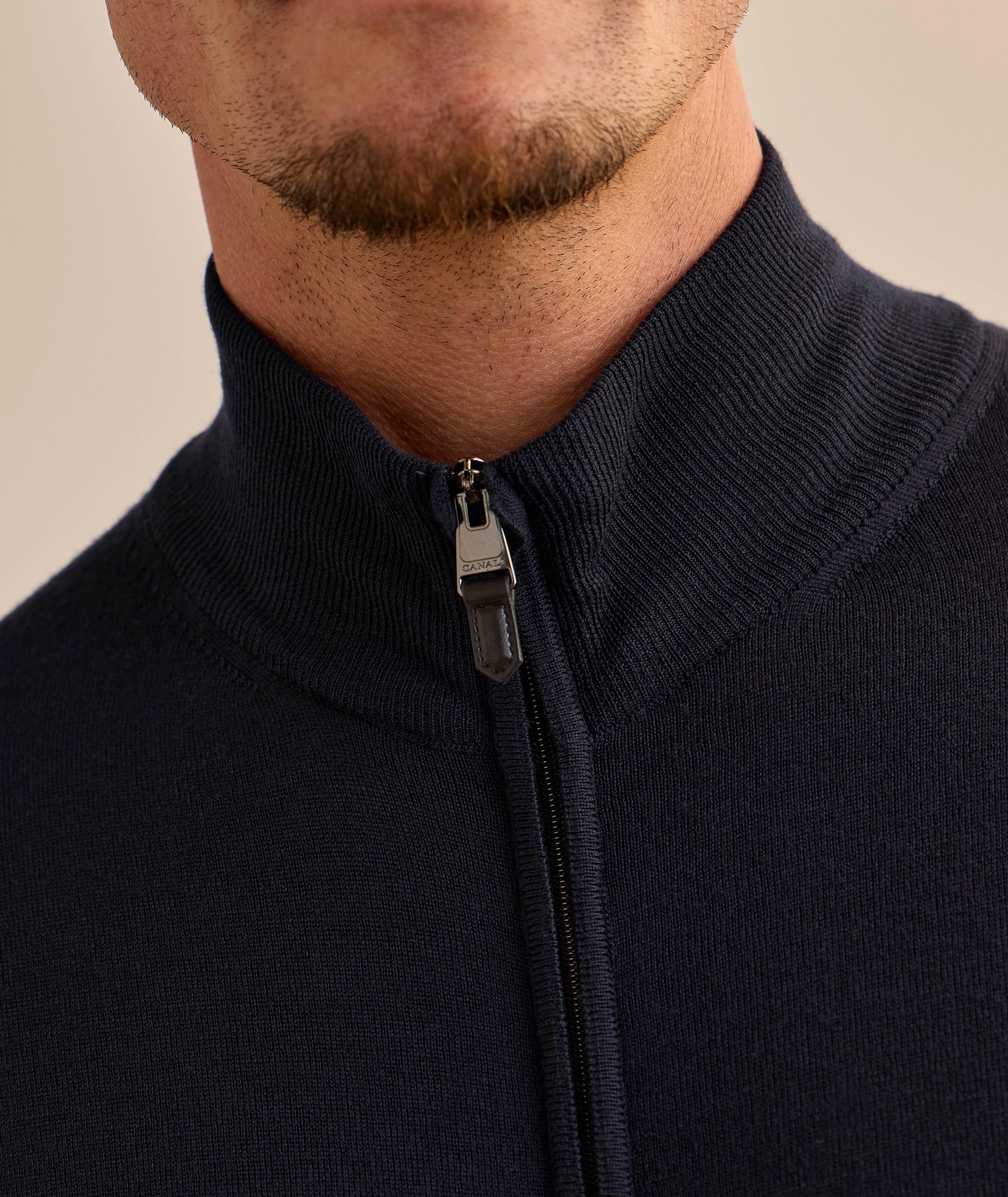 Pull en laine mérinos à fermeture zippée intégrale image 3