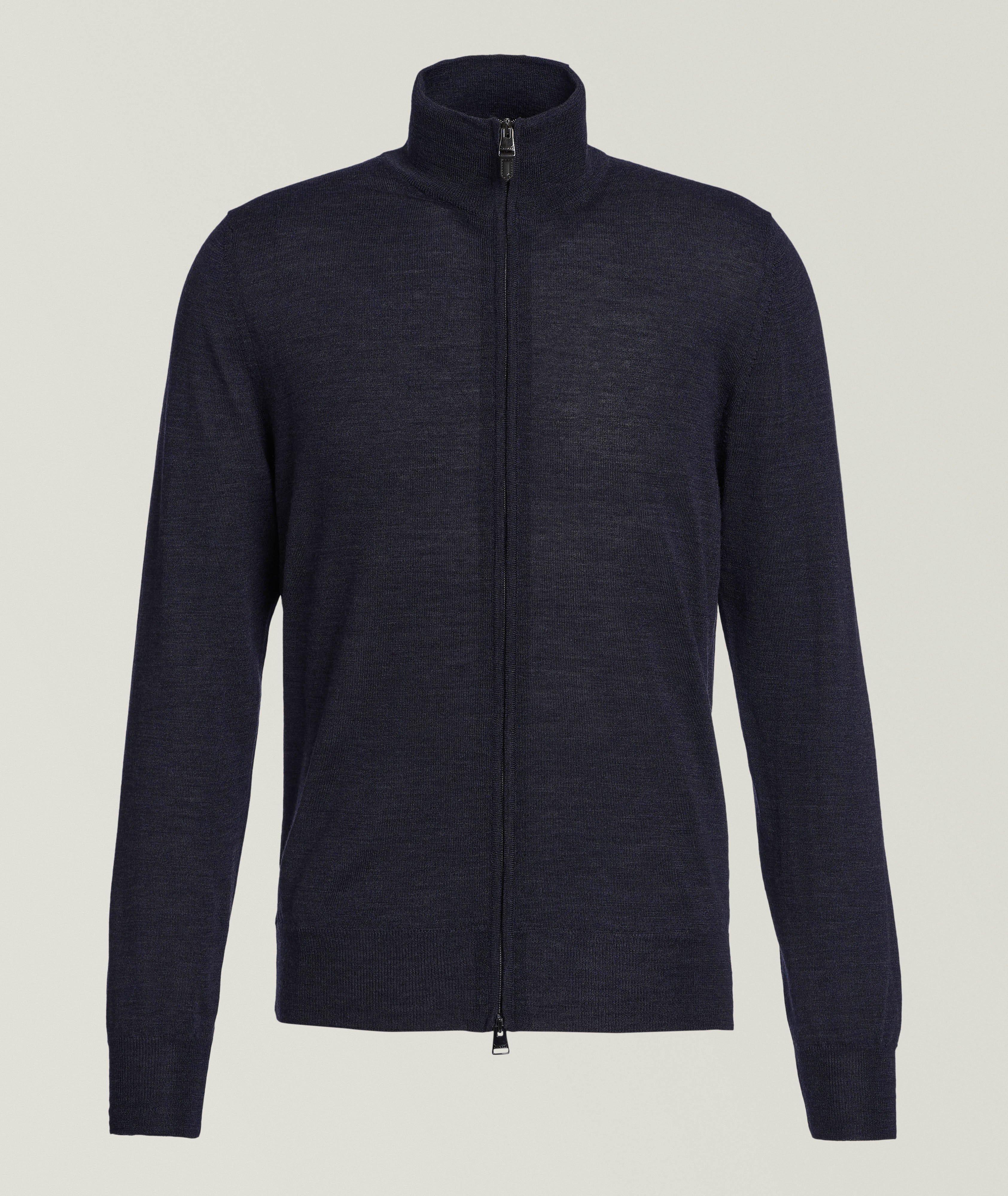 Pull en laine mérinos à fermeture zippée intégrale image 0