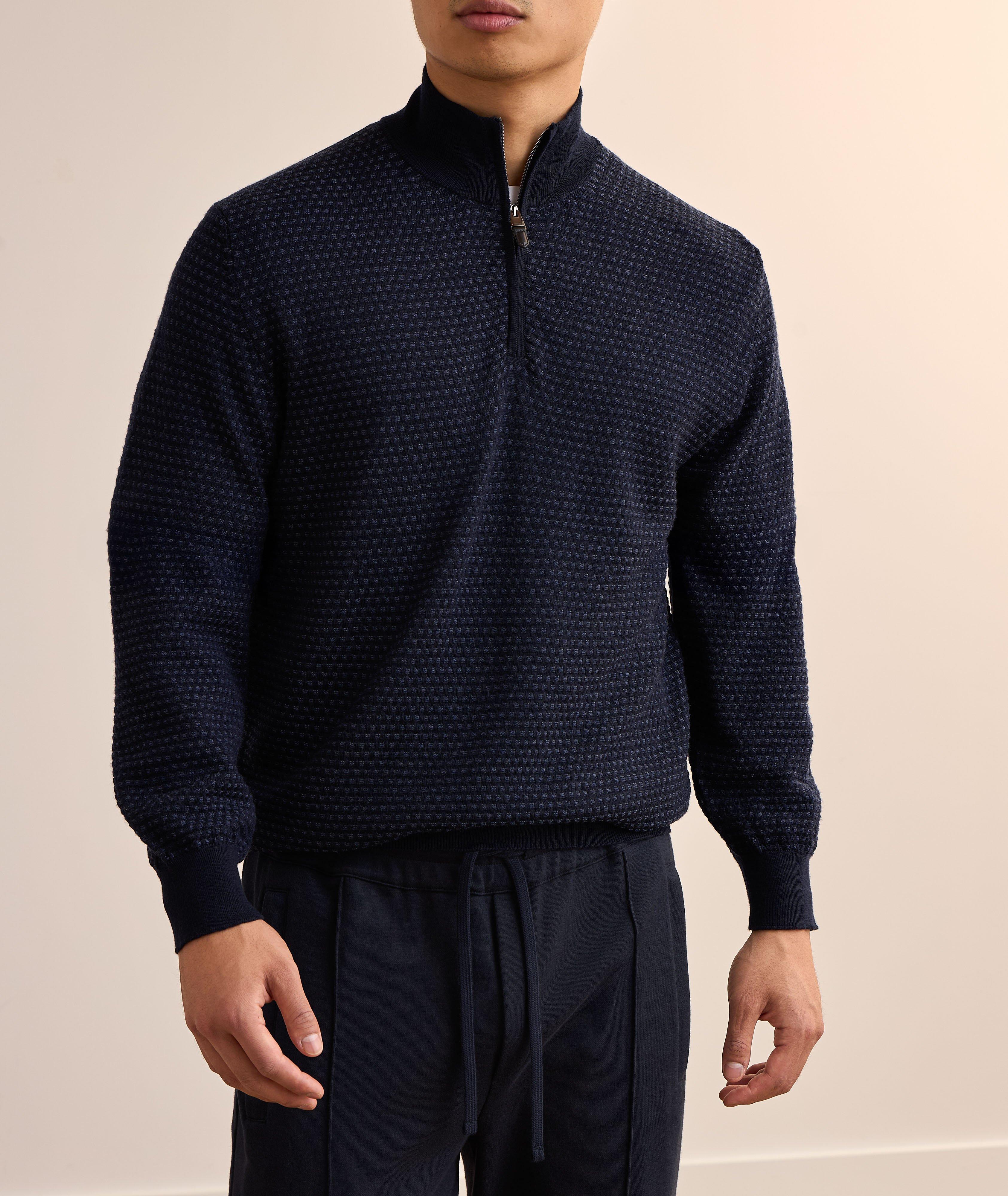 Tapestry Merino Wool Half-Zip Sweater image 1