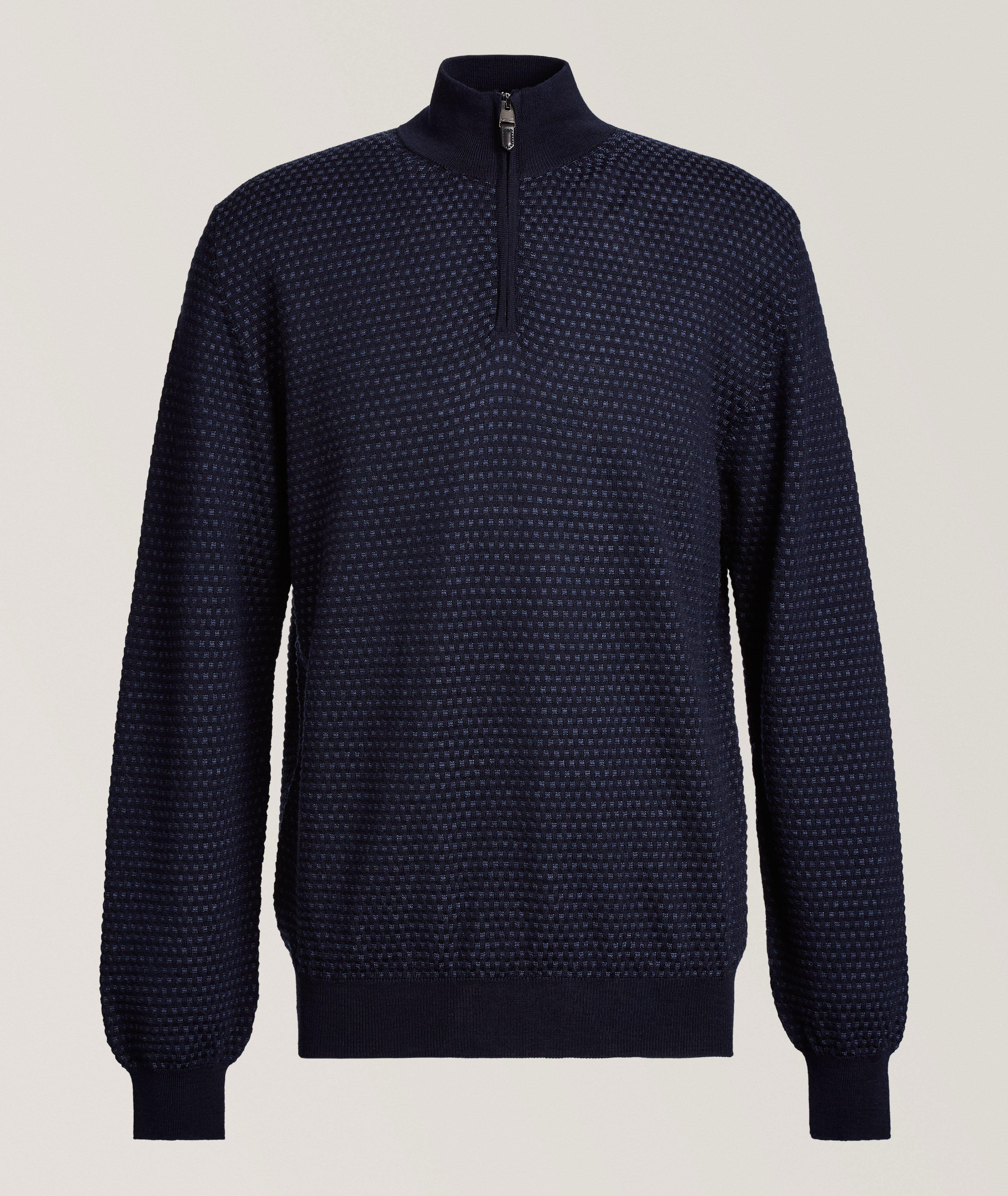 Tapestry Merino Wool Half-Zip Sweater image 0