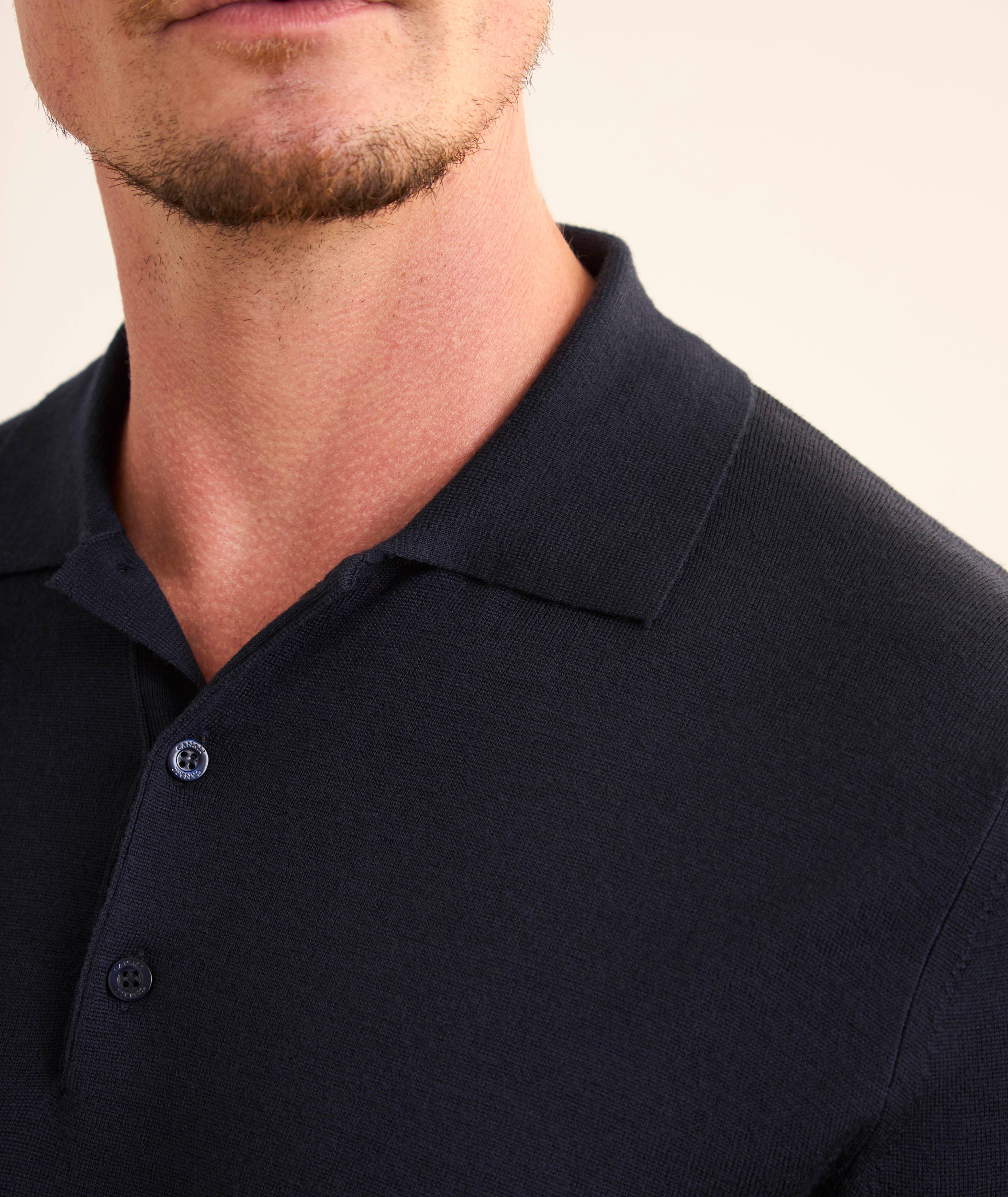 Merino Wool Long-Sleeve Polo image 3