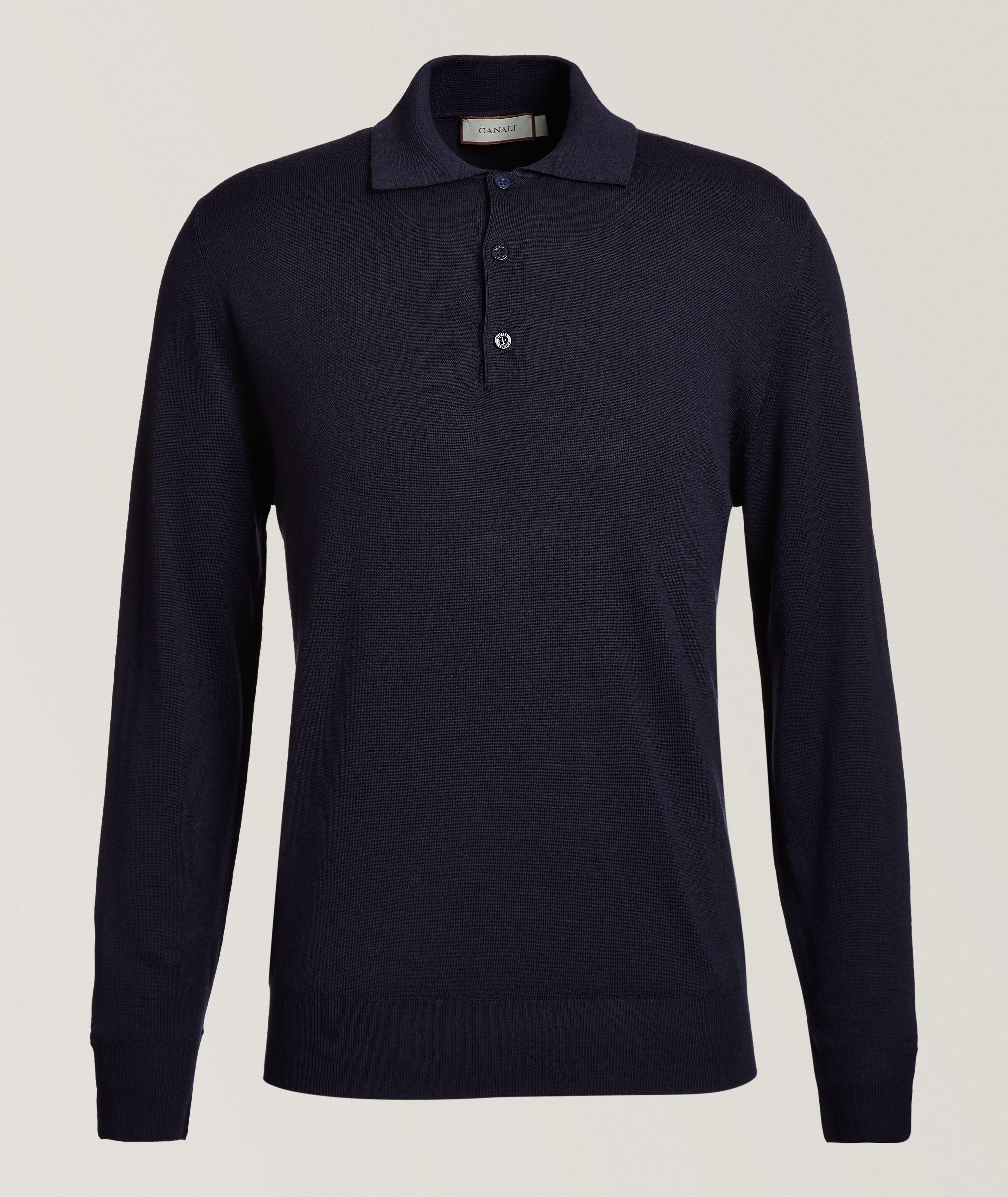 Merino Wool Long-Sleeve Polo image 0