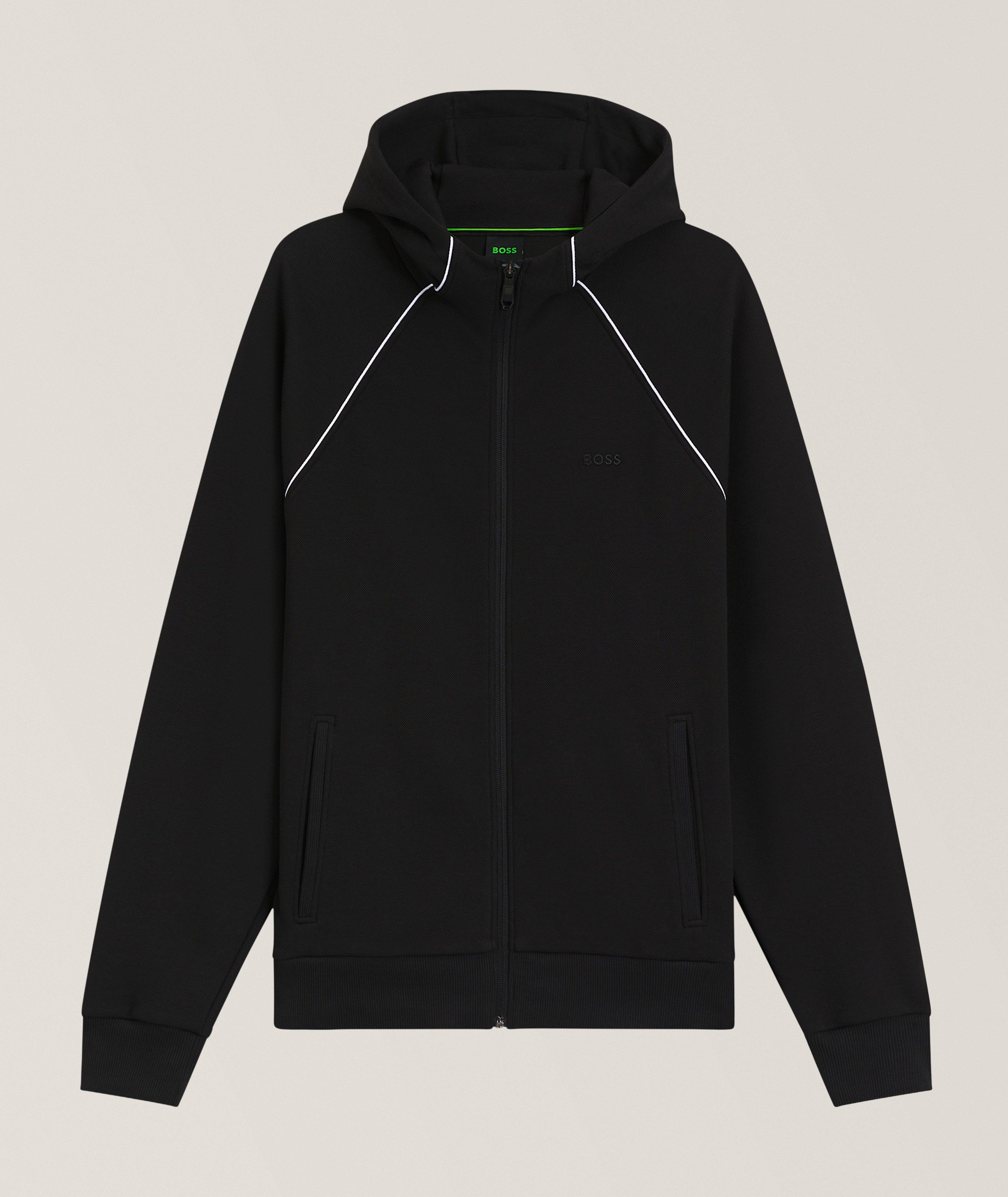 Sweat à capuche zippé coton mélangé image 0