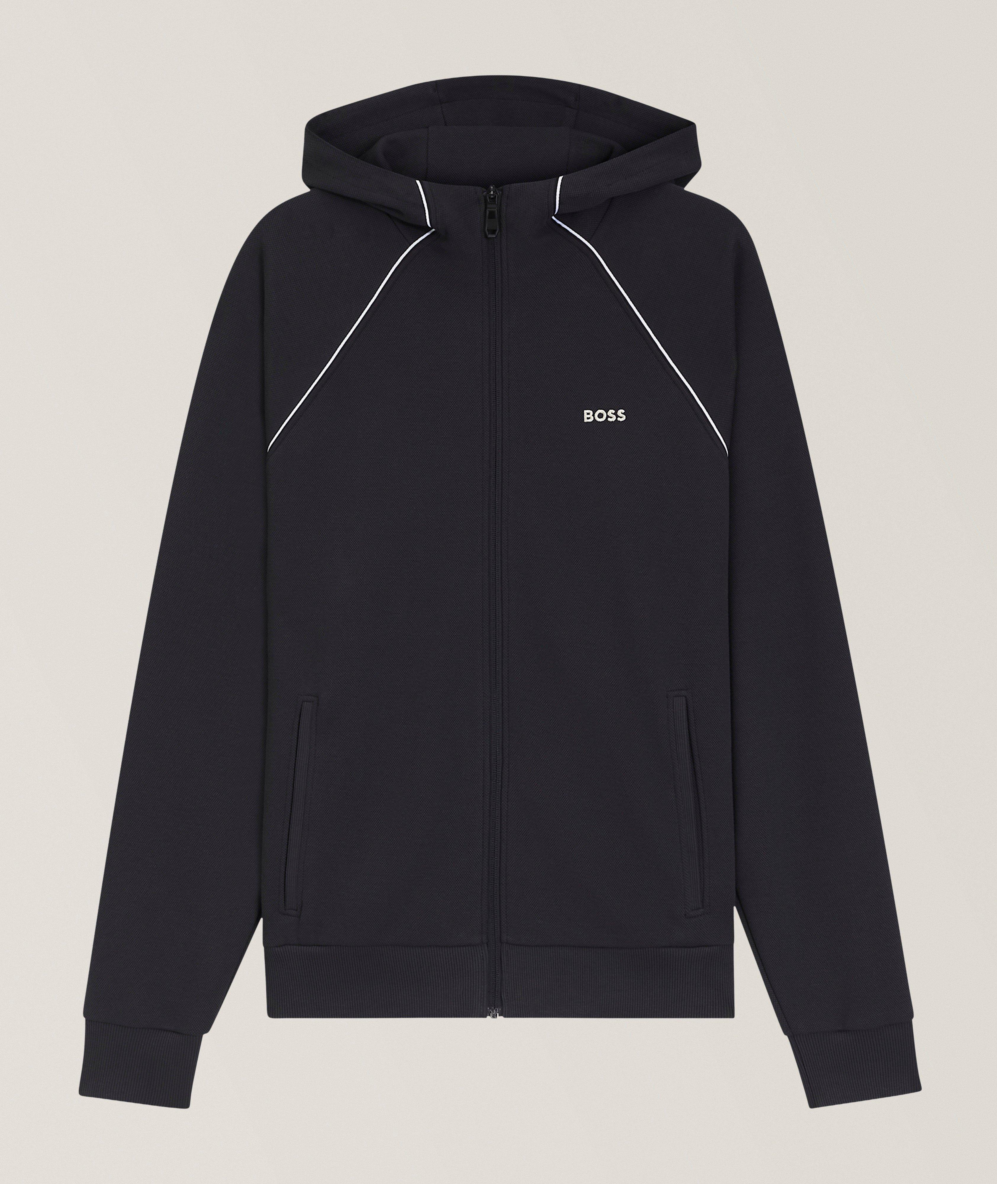 Cotton-Blend Zip-Up Hooded Sweatshirt image 0