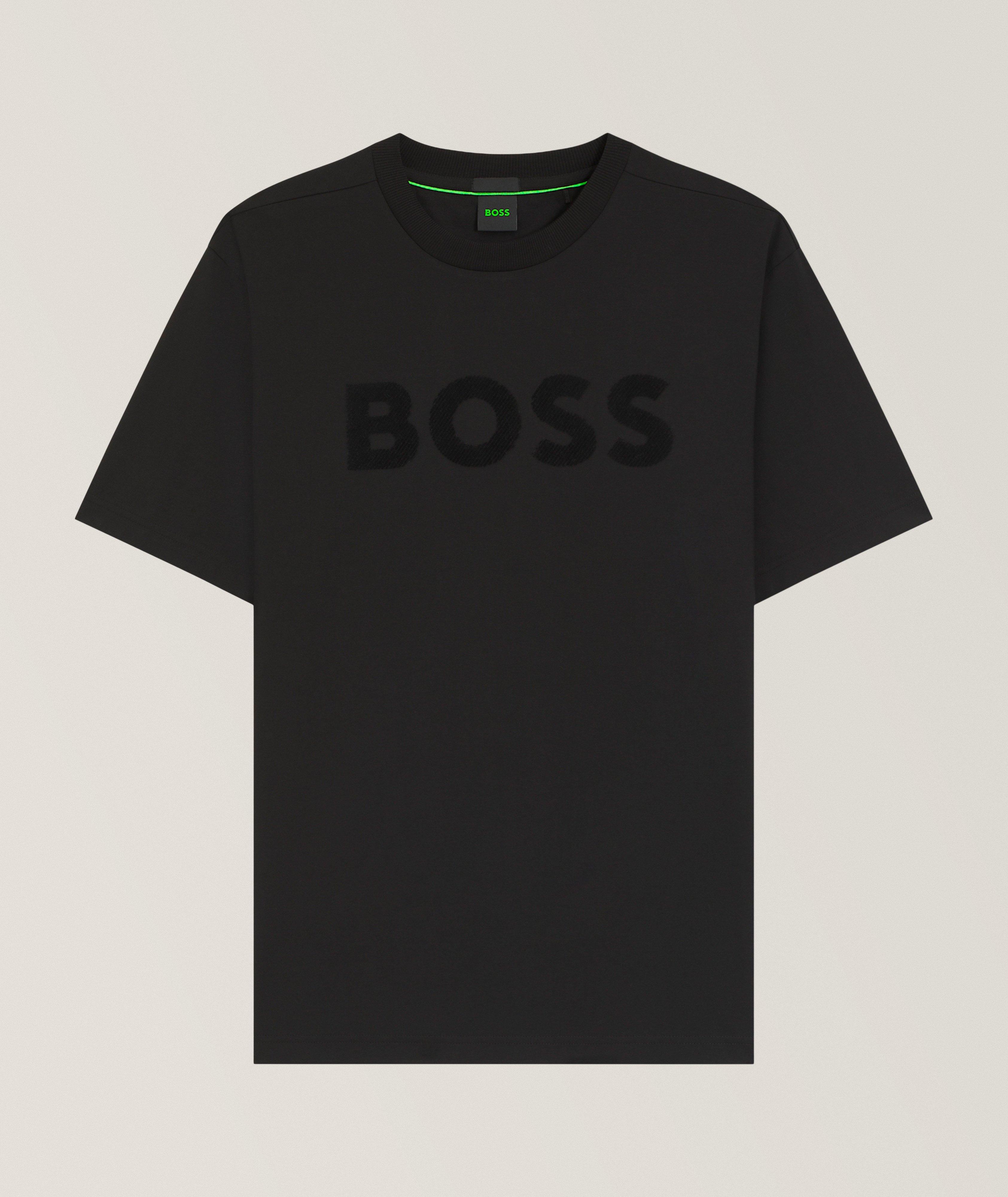 T-shirt coton extensible logo ton sur ton image 0