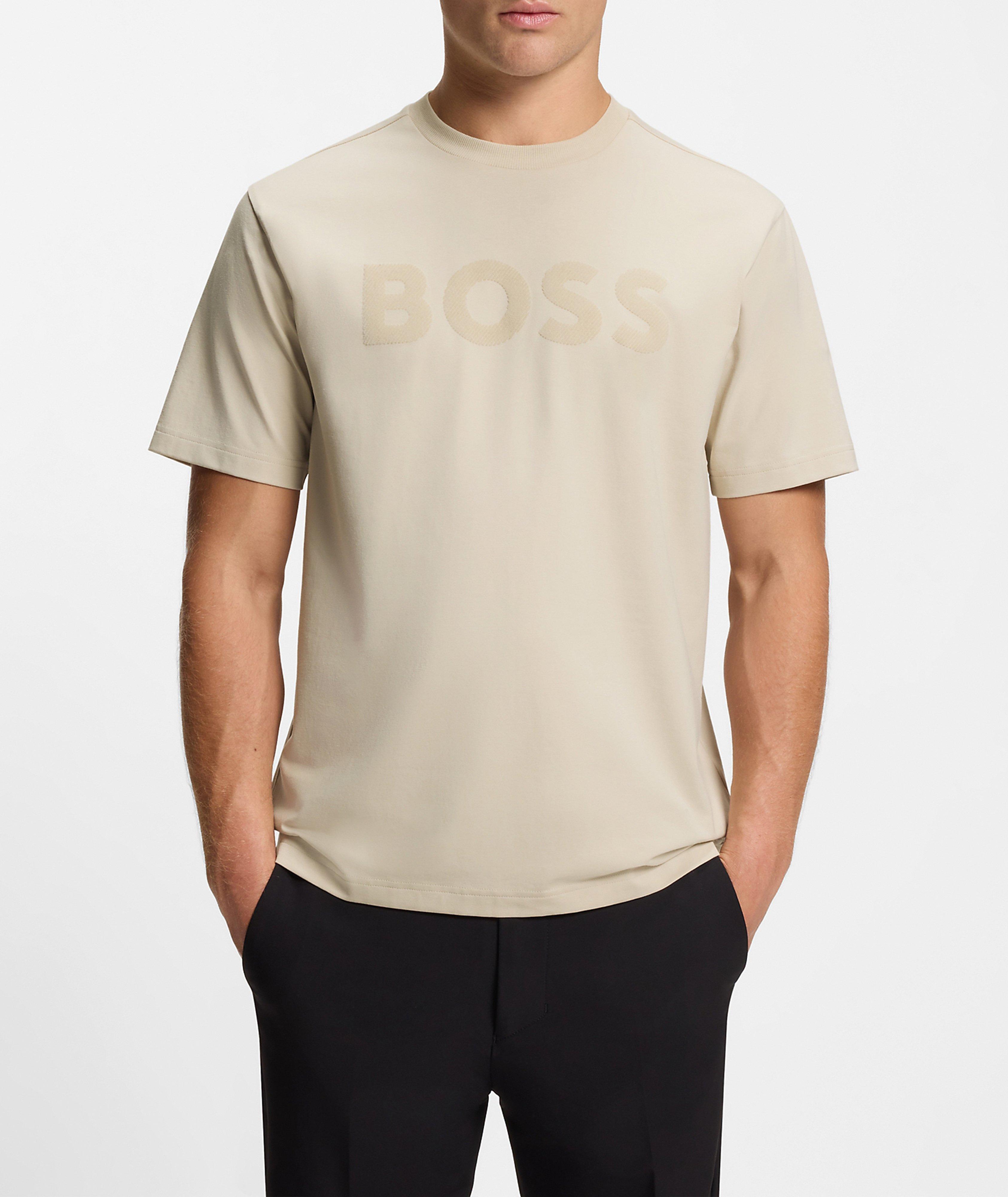 Tonal Logo Stretch-Cotton T-Shirt image 1