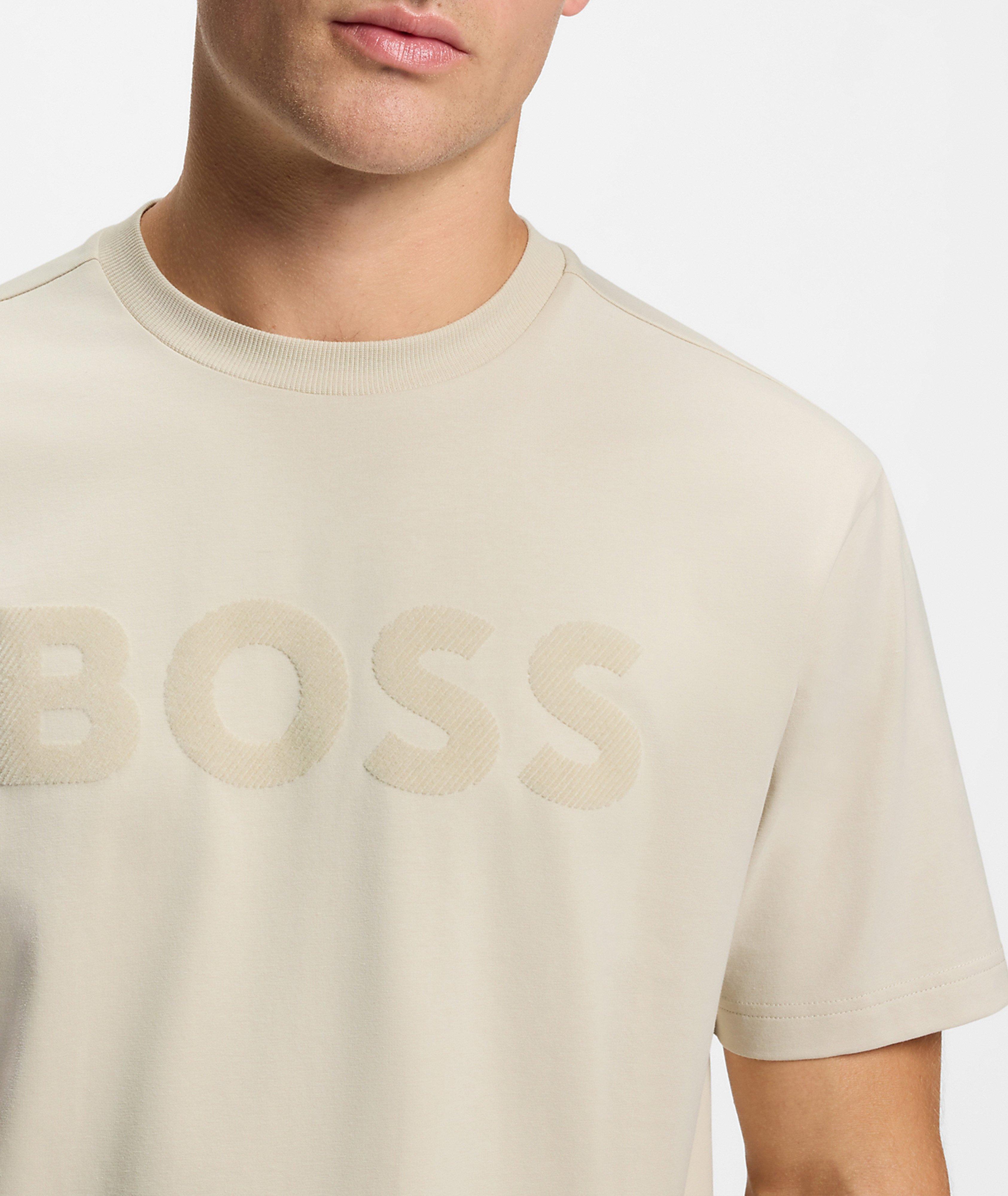 Tonal Logo Stretch-Cotton T-Shirt image 3