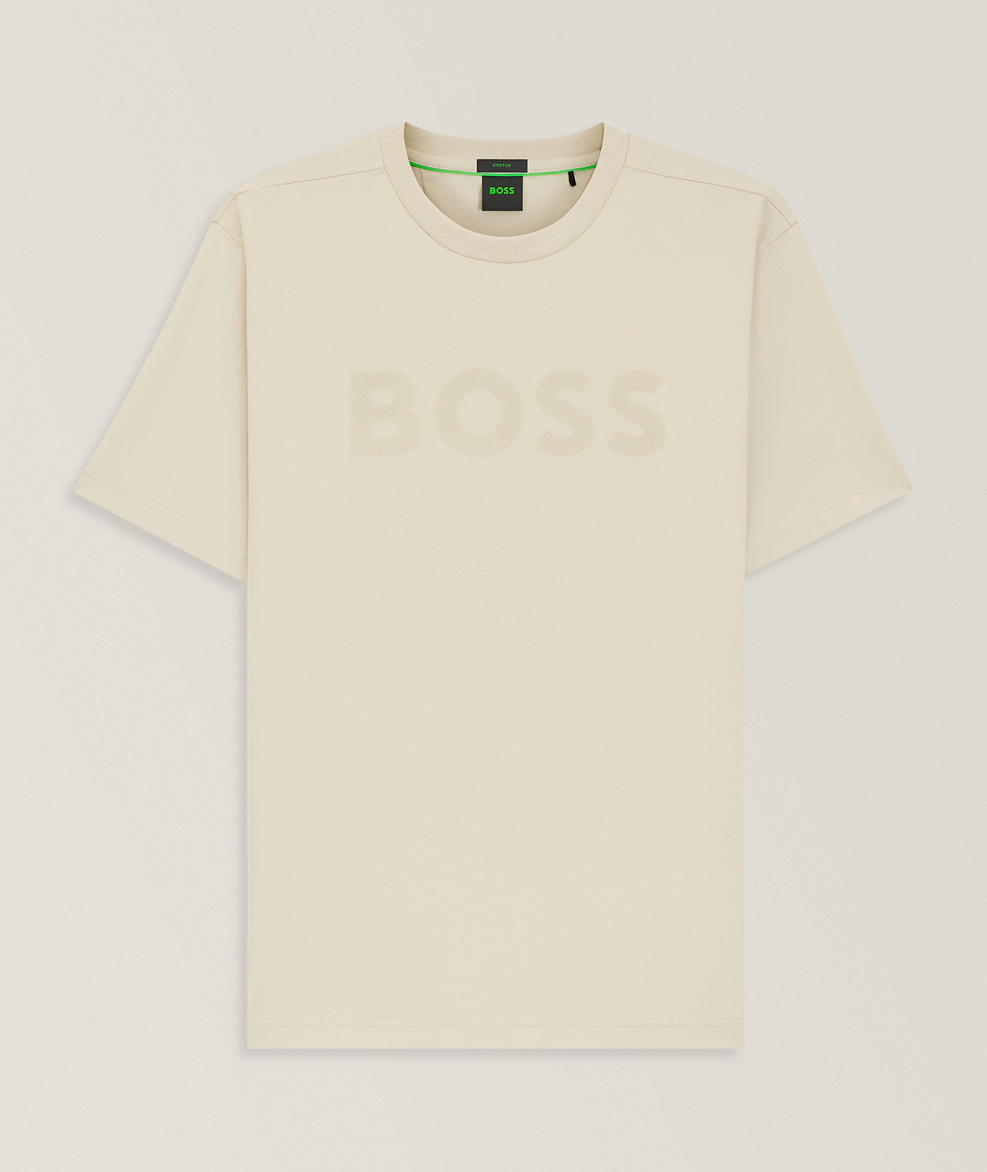 Tonal Logo Stretch-Cotton T-Shirt image 0