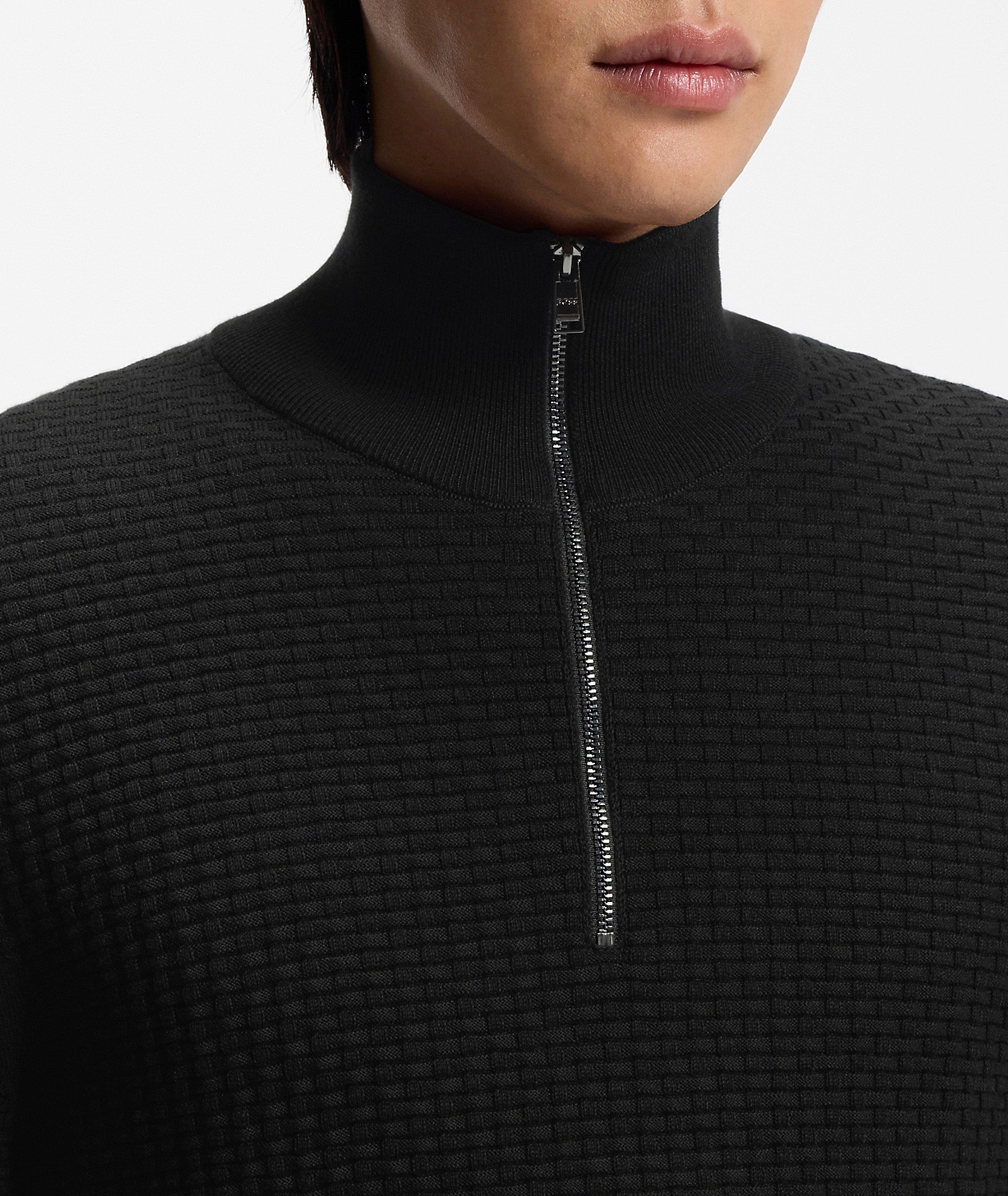 Ulicio Basket Weave Quarter-Zip Sweater image 3
