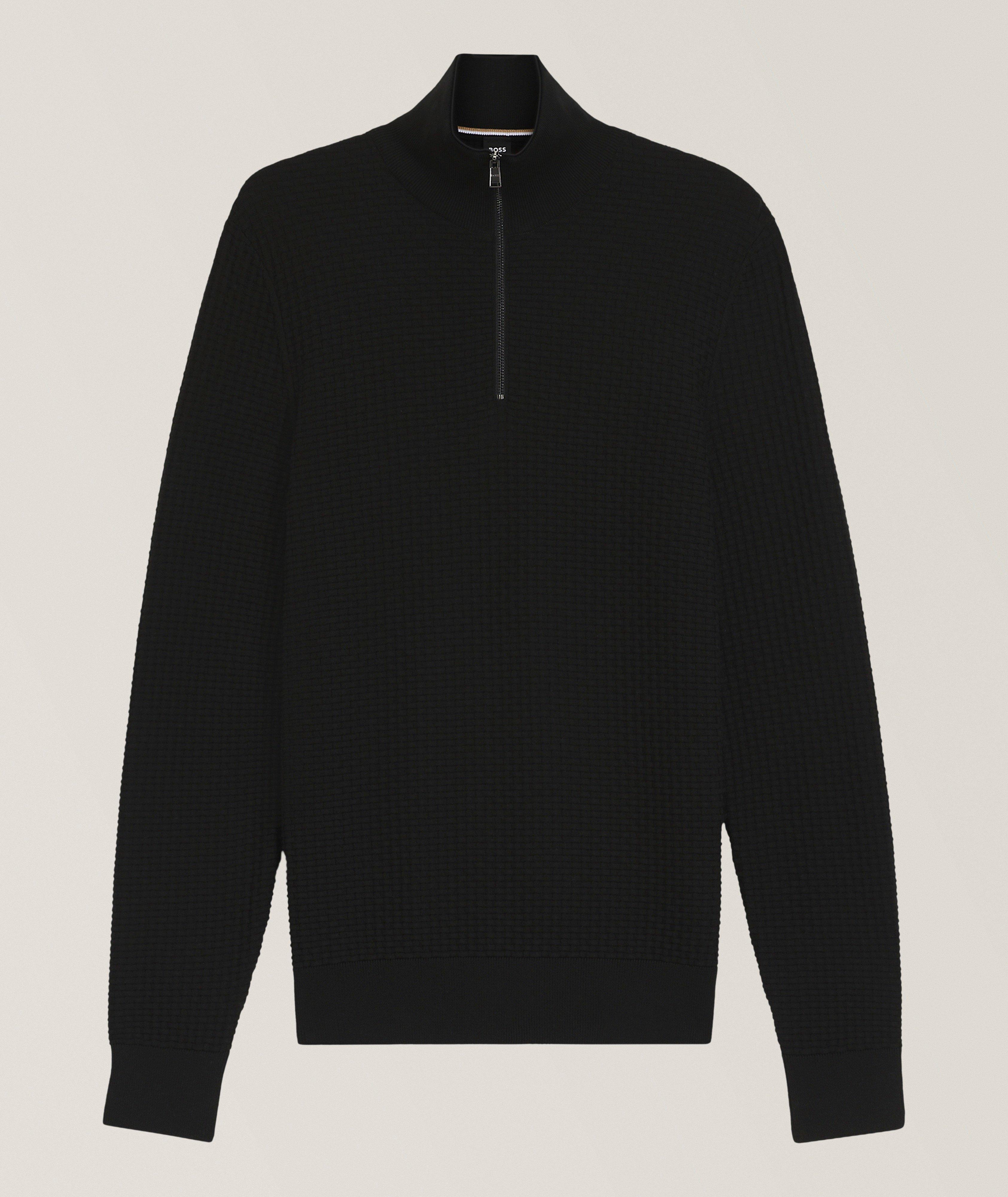 Ulicio Basket Weave Quarter-Zip Sweater image 0