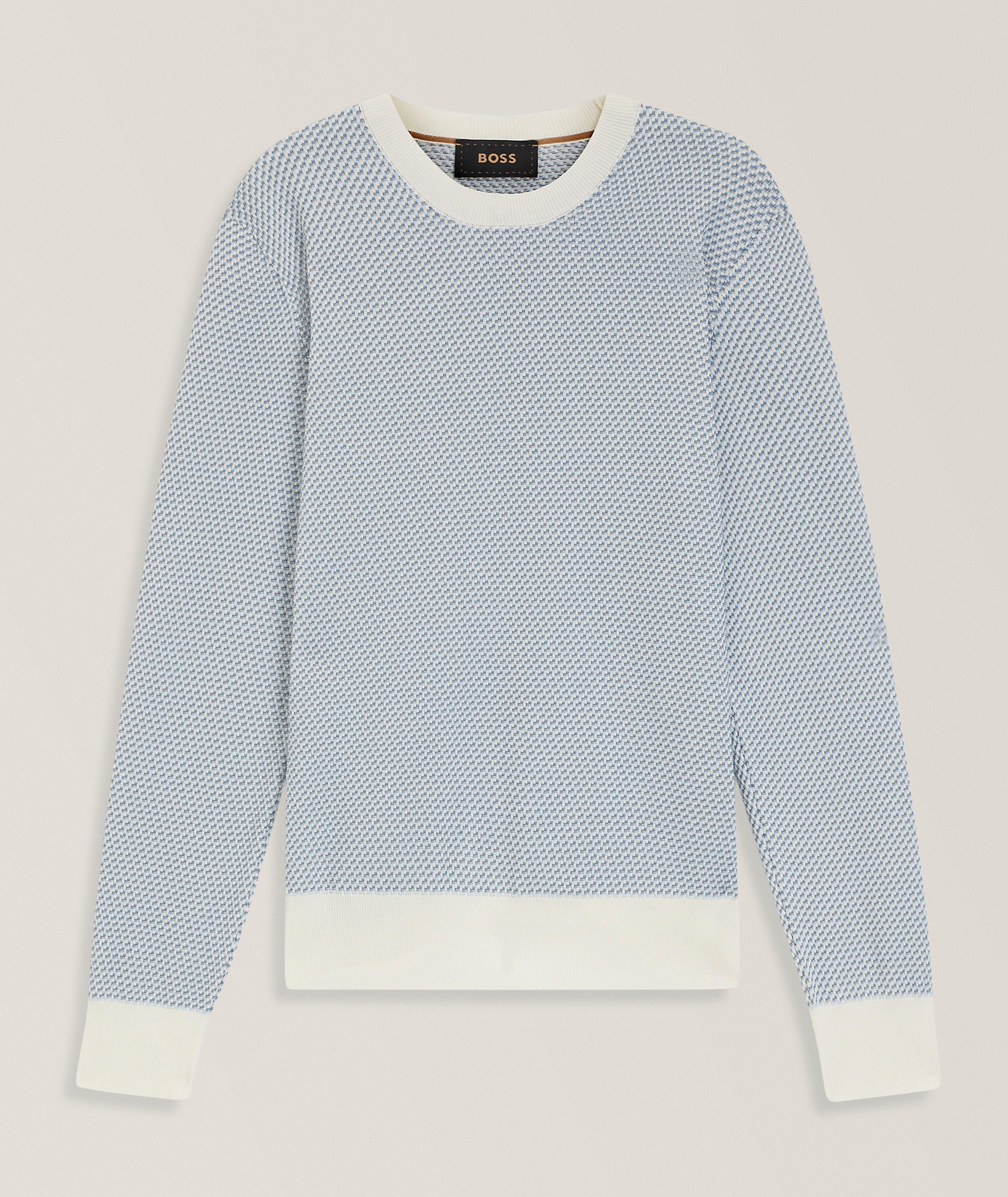 Umino Cotton-Silk Jacquard-Knit Sweater image 0