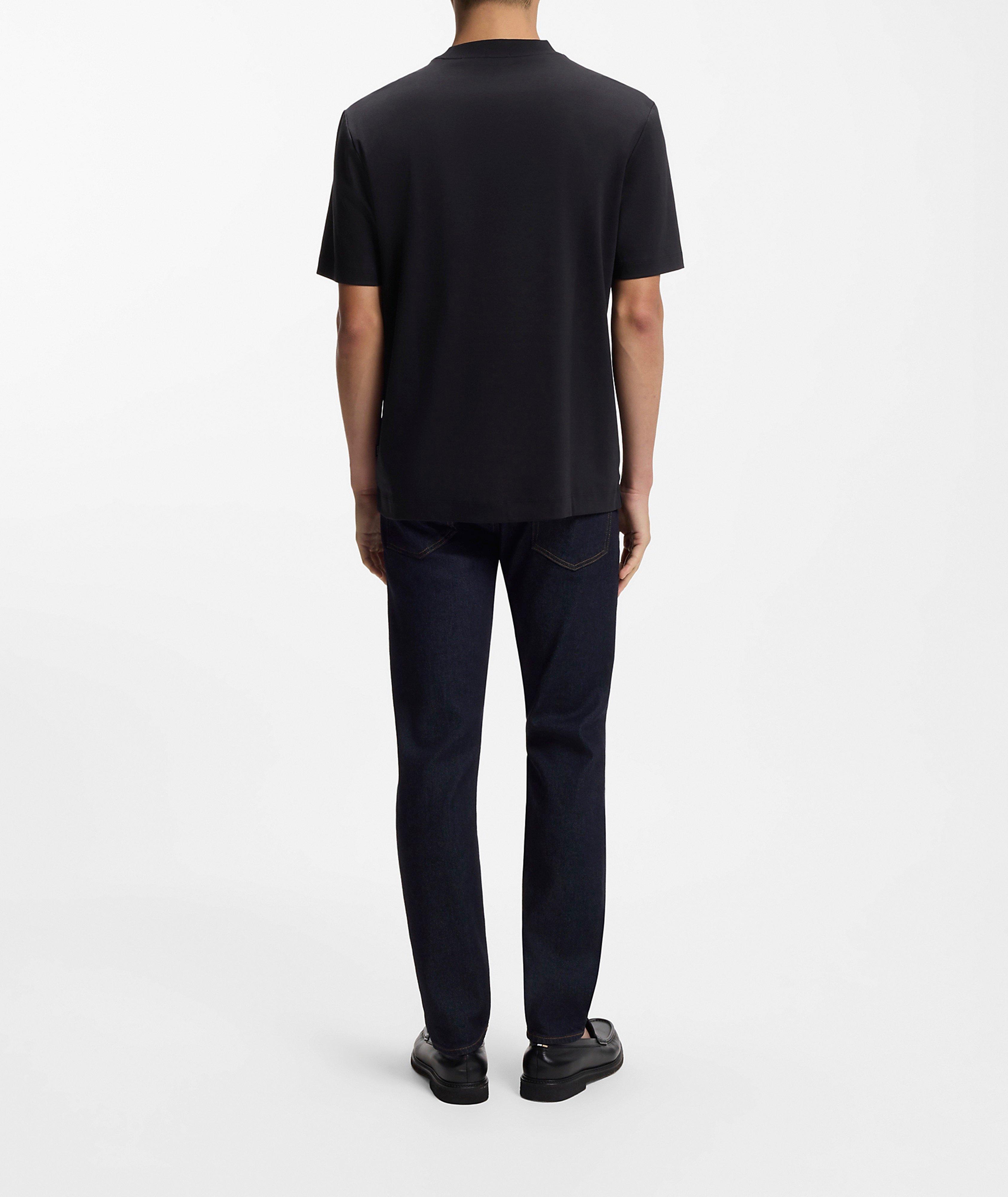 T-shirt encolure ronde coton mercerisé tendu image 2