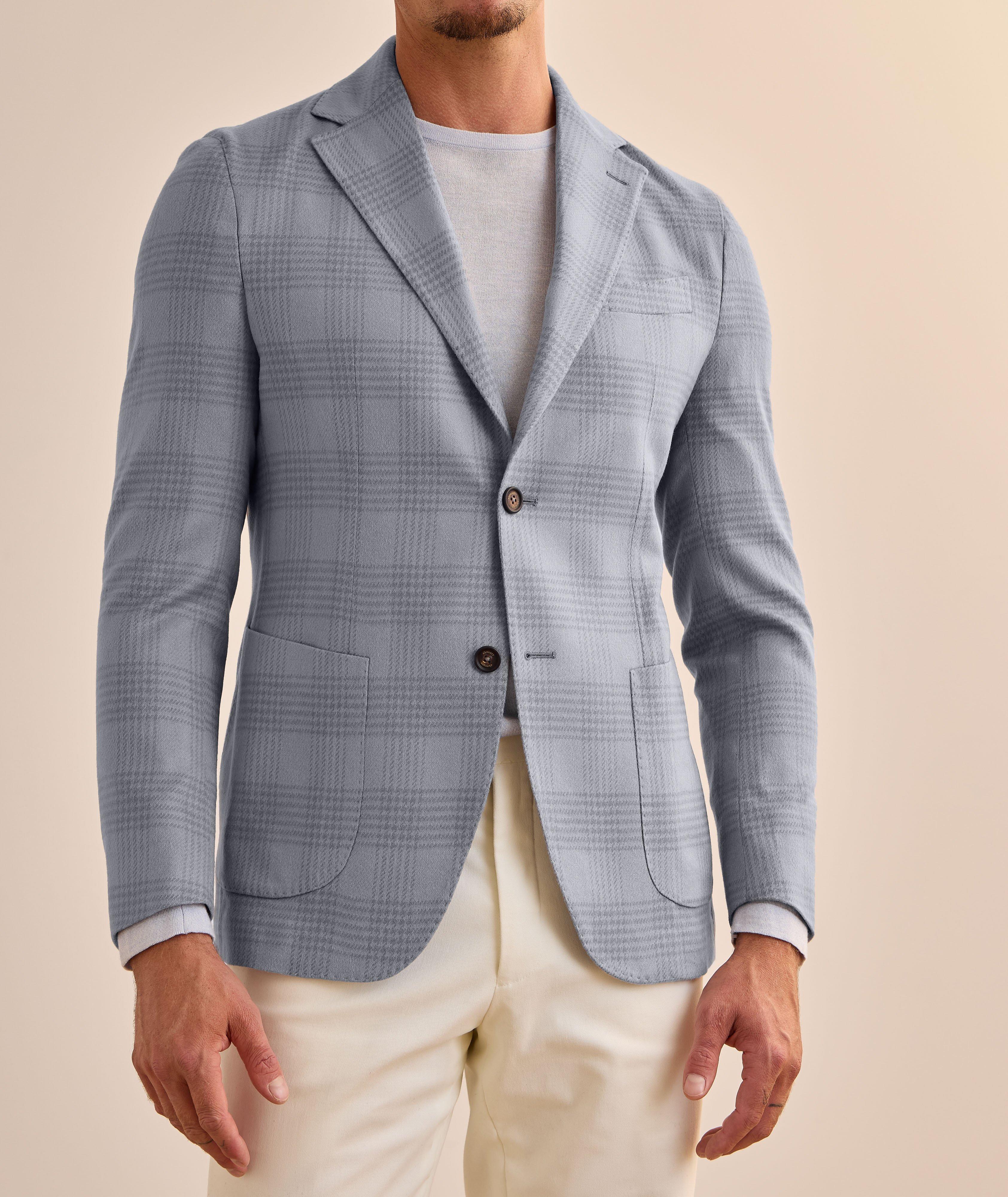 Checked Cashmere-Silk Sport Jacket image 1