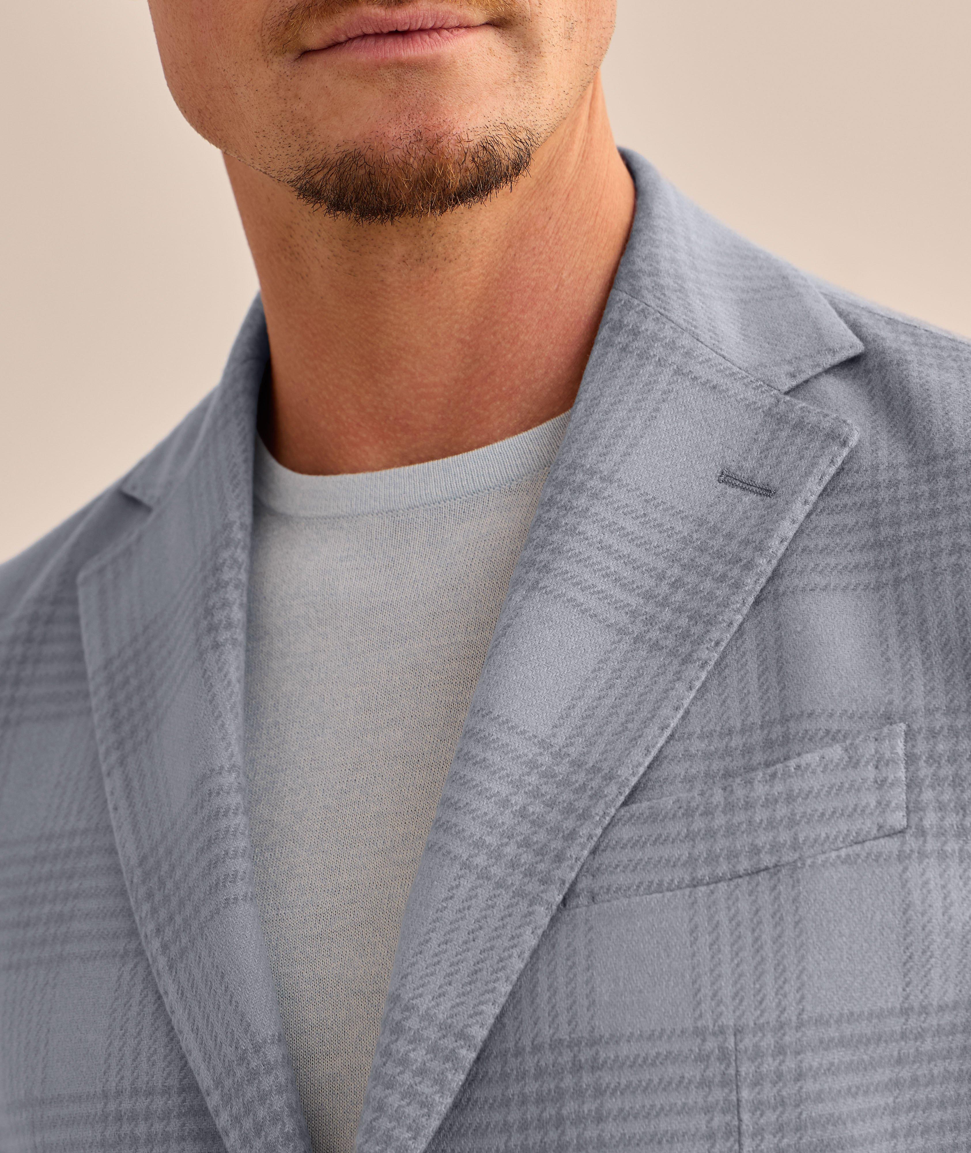 Checked Cashmere-Silk Sport Jacket image 3