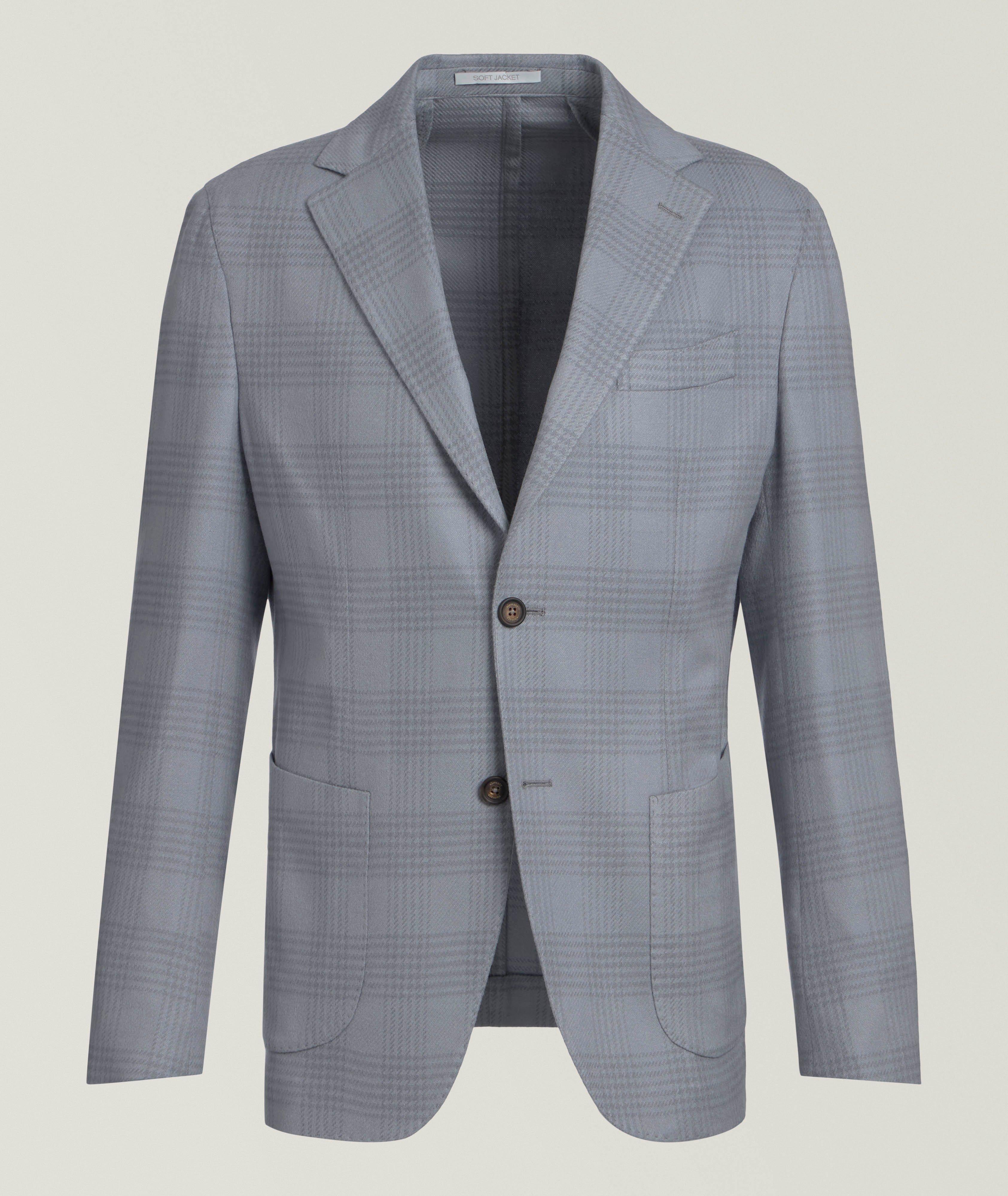 Checked Cashmere-Silk Sport Jacket image 0