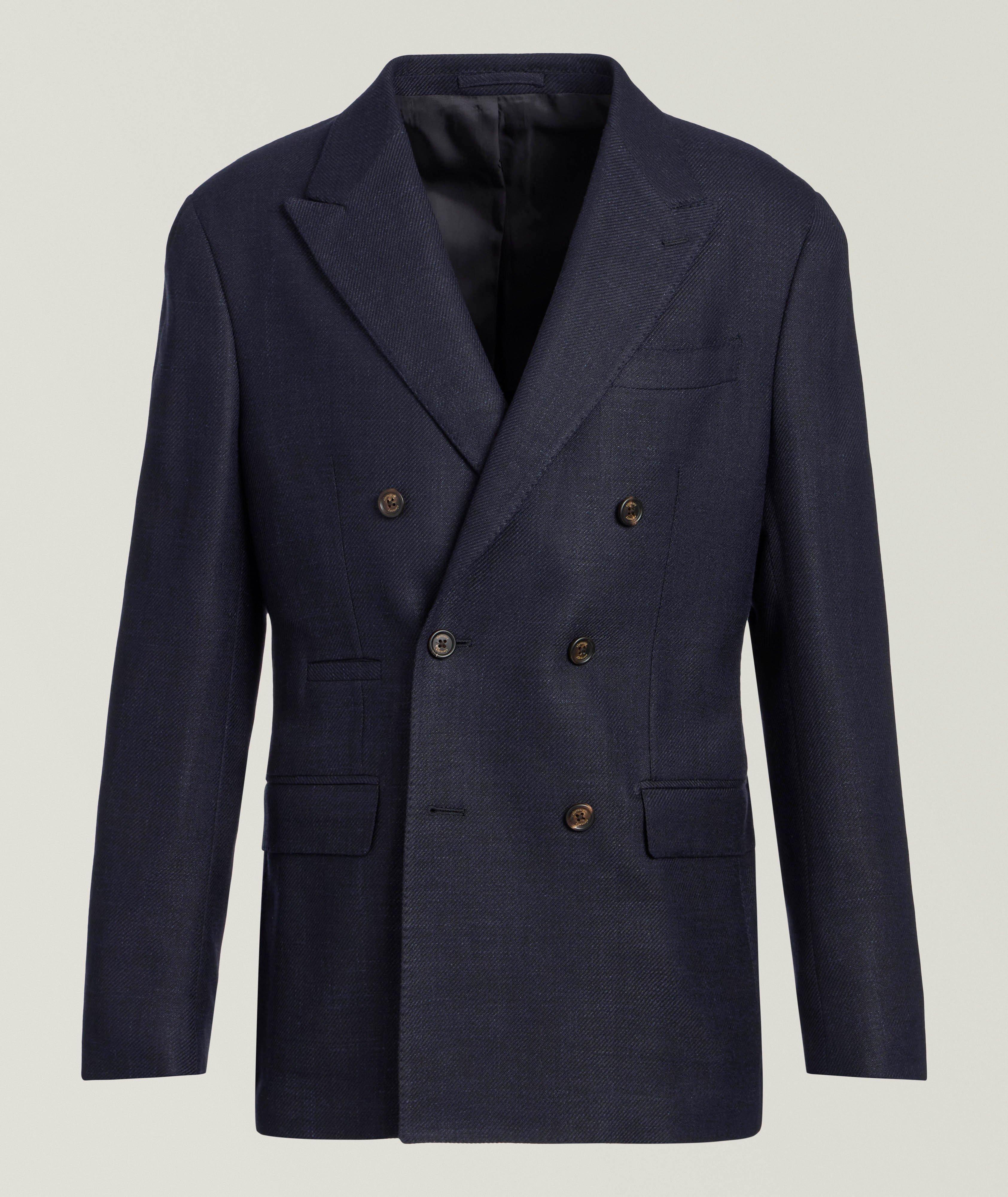 Double-Breasted Wool-Blend Sport Jacket image 0