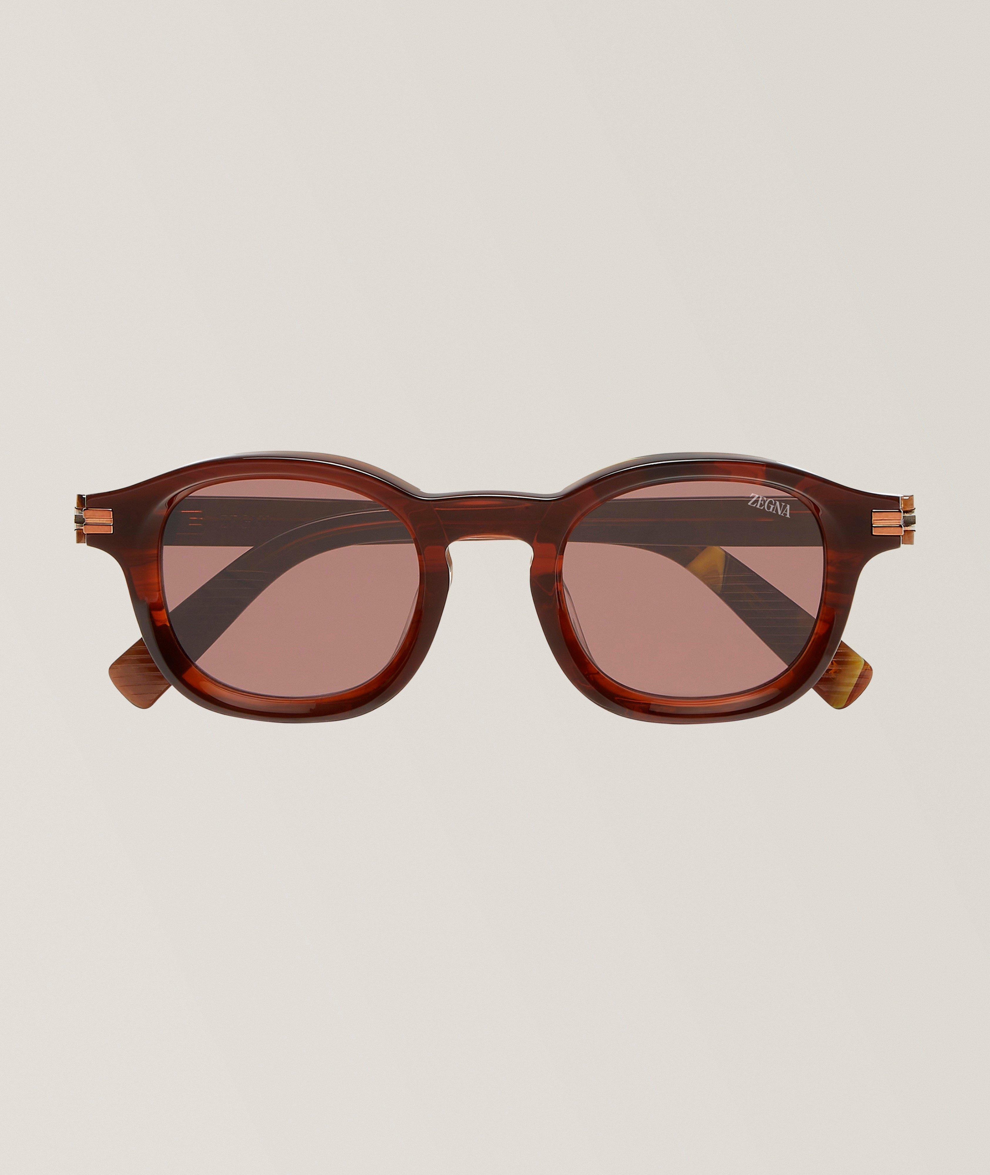ZEGNA Lunettes de soleil en acétate rond Aurora