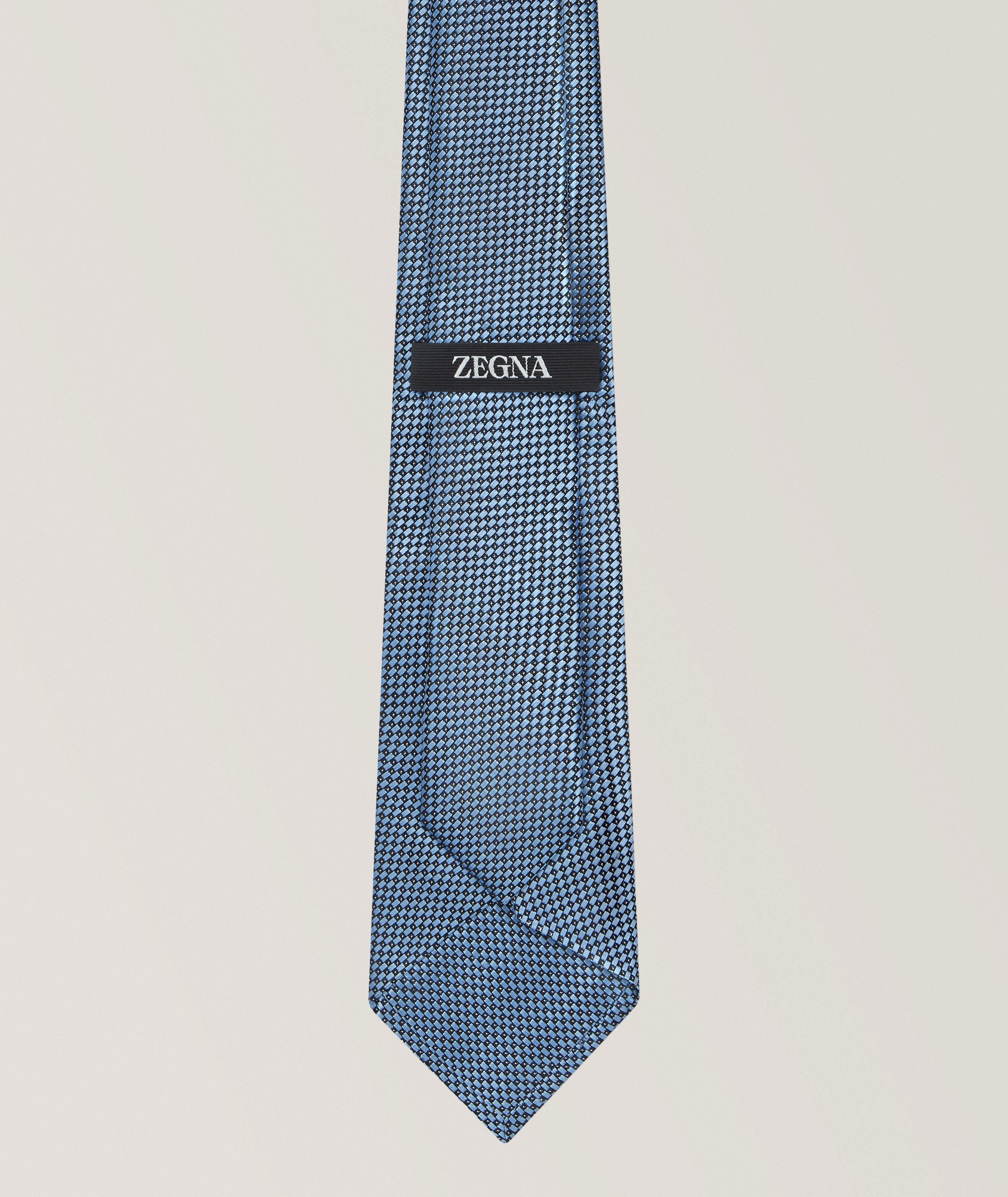 Jacquard Geometric Silk Tie image 1