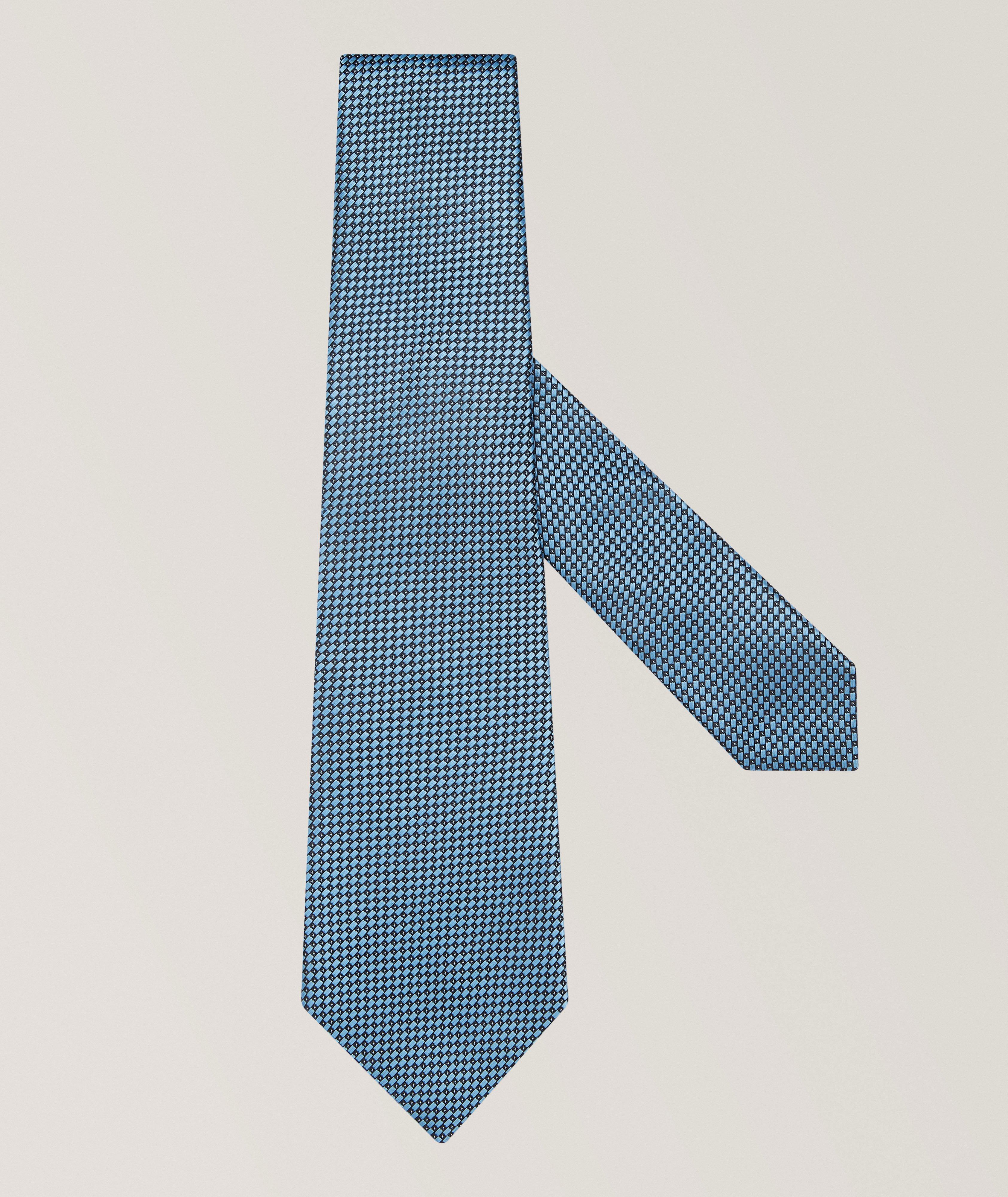 Jacquard Geometric Silk Tie image 0