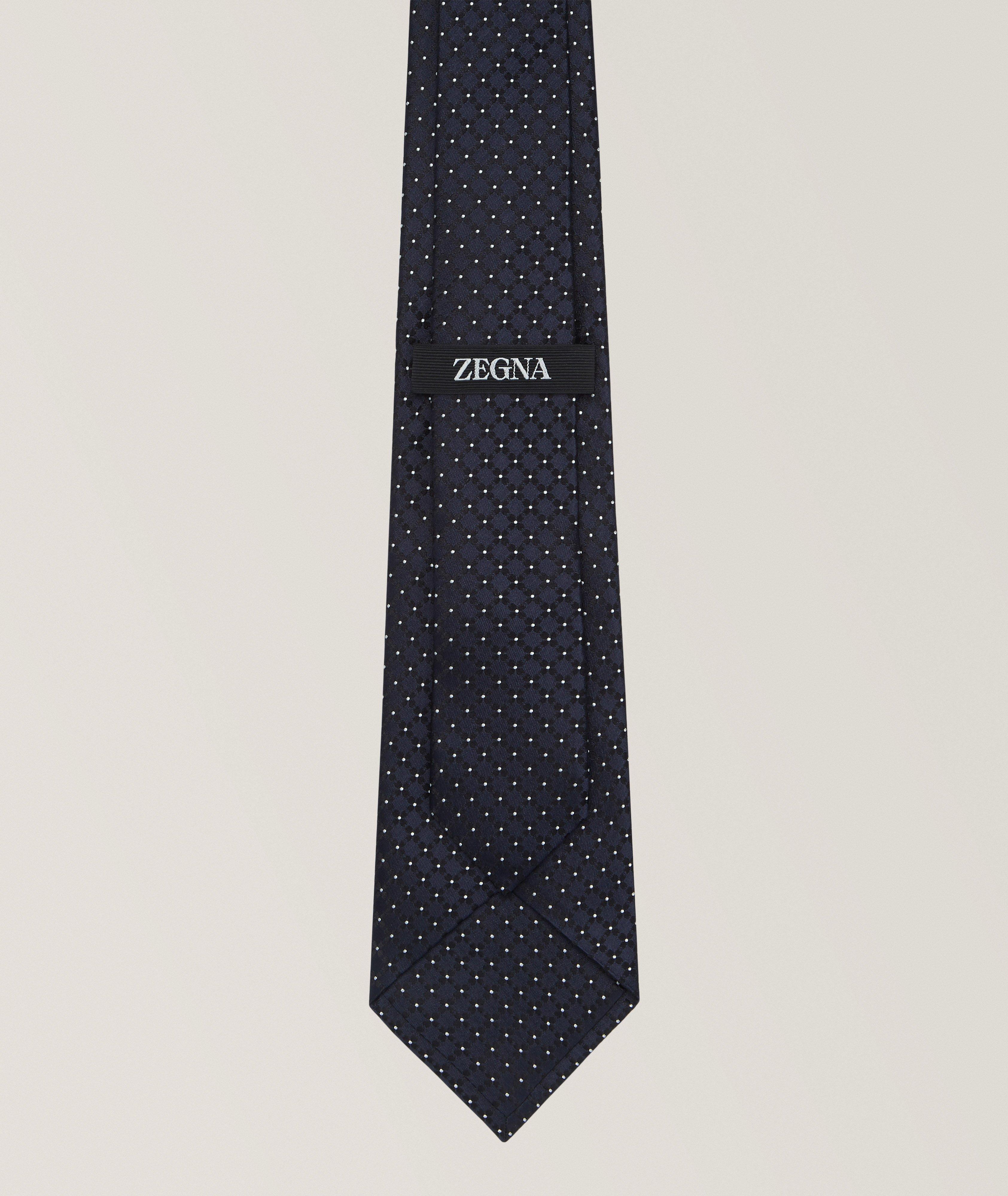 Jacquard Geometric Floral Silk Tie image 1