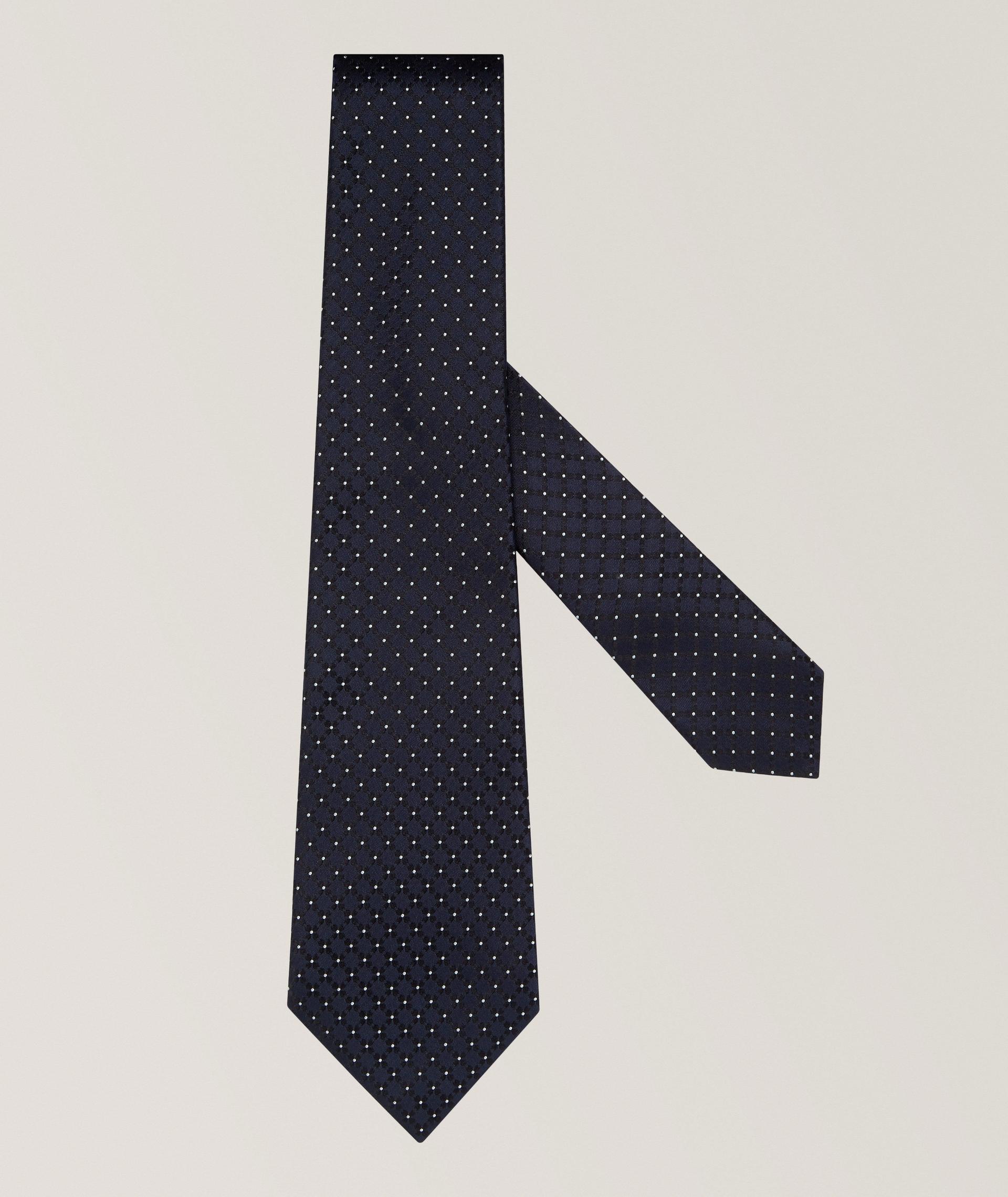 Jacquard Geometric Floral Silk Tie image 0
