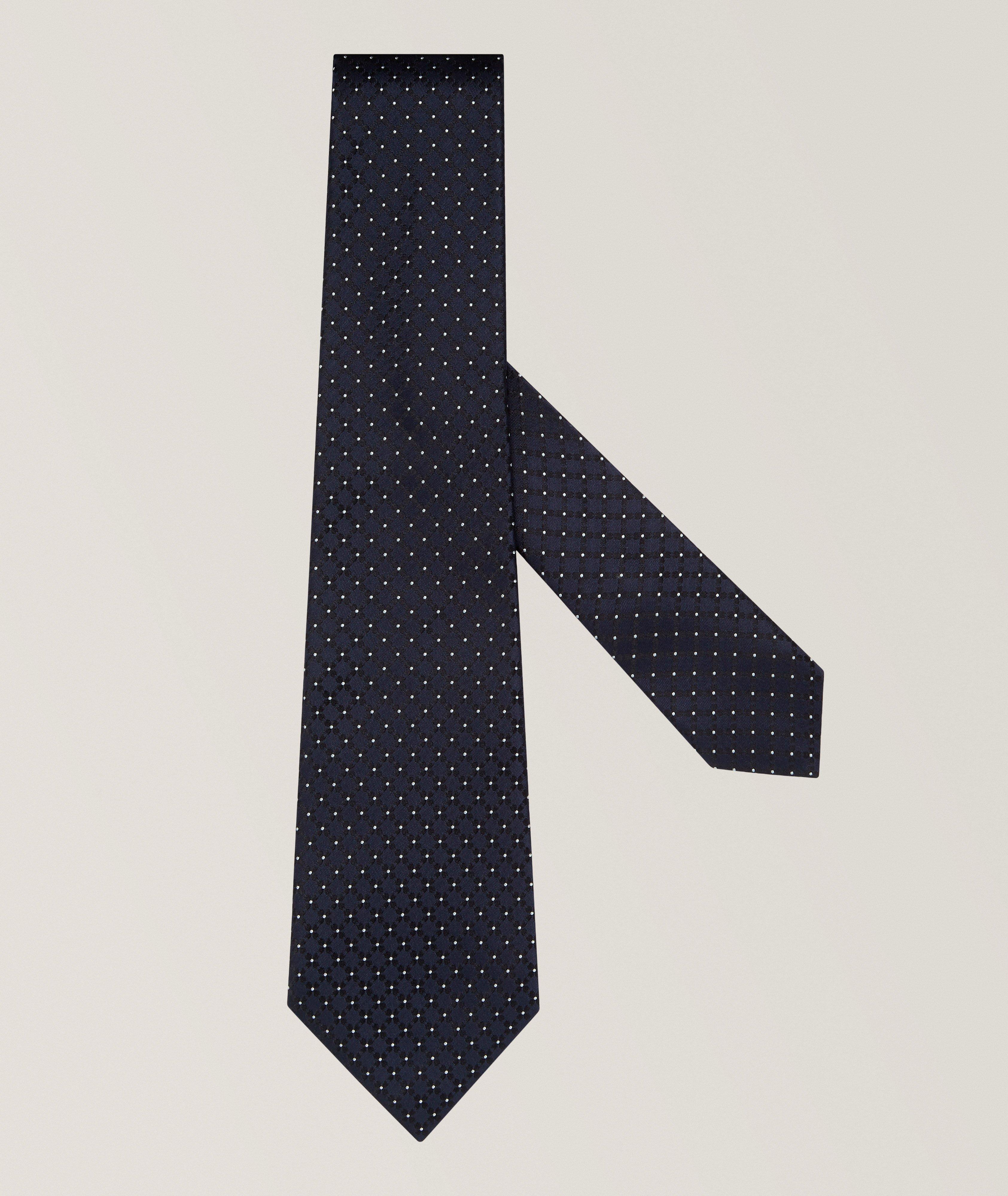 Jacquard Geometric Floral Silk Tie image 0
