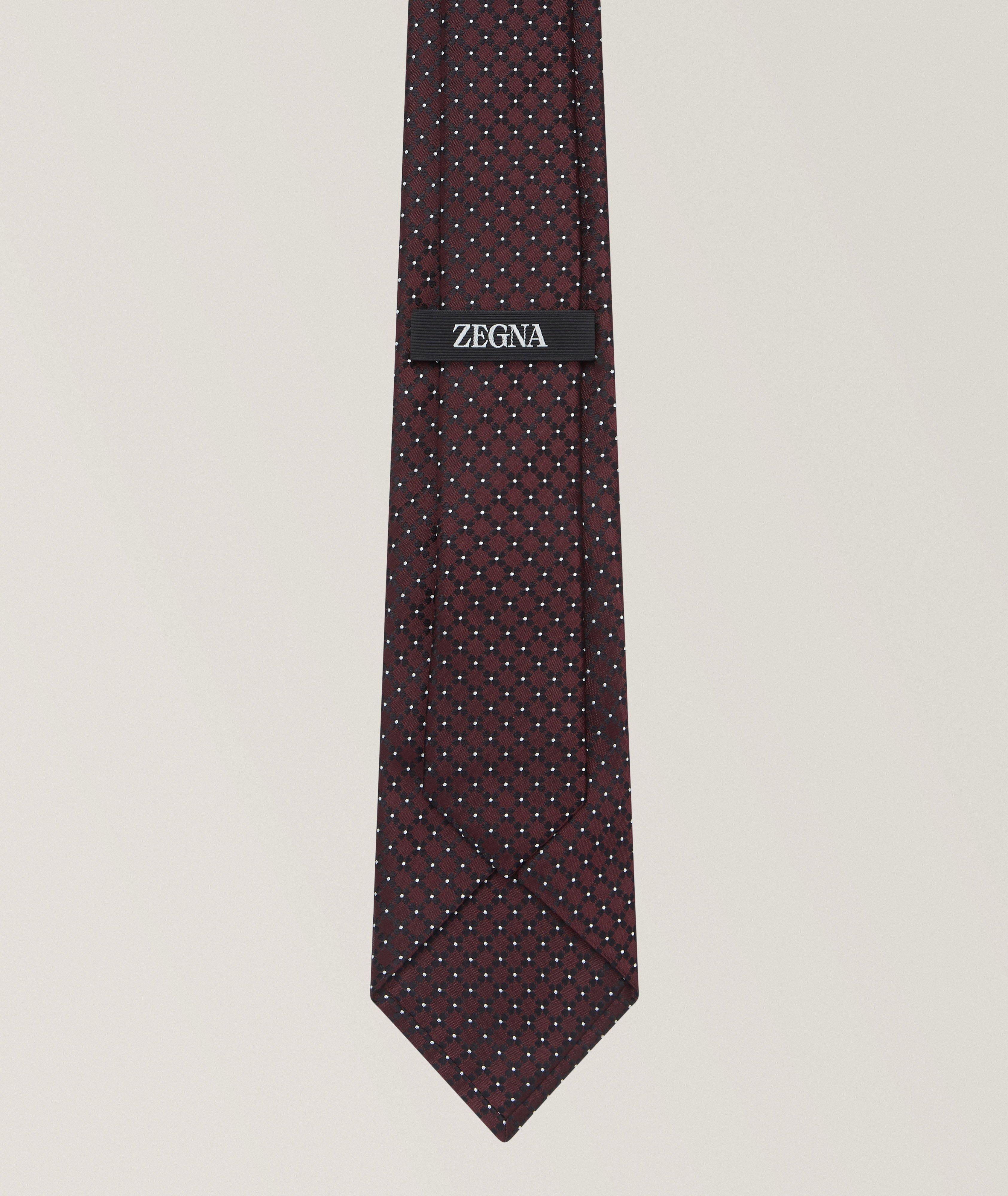 Jacquard Geometric Floral Silk Tie image 1