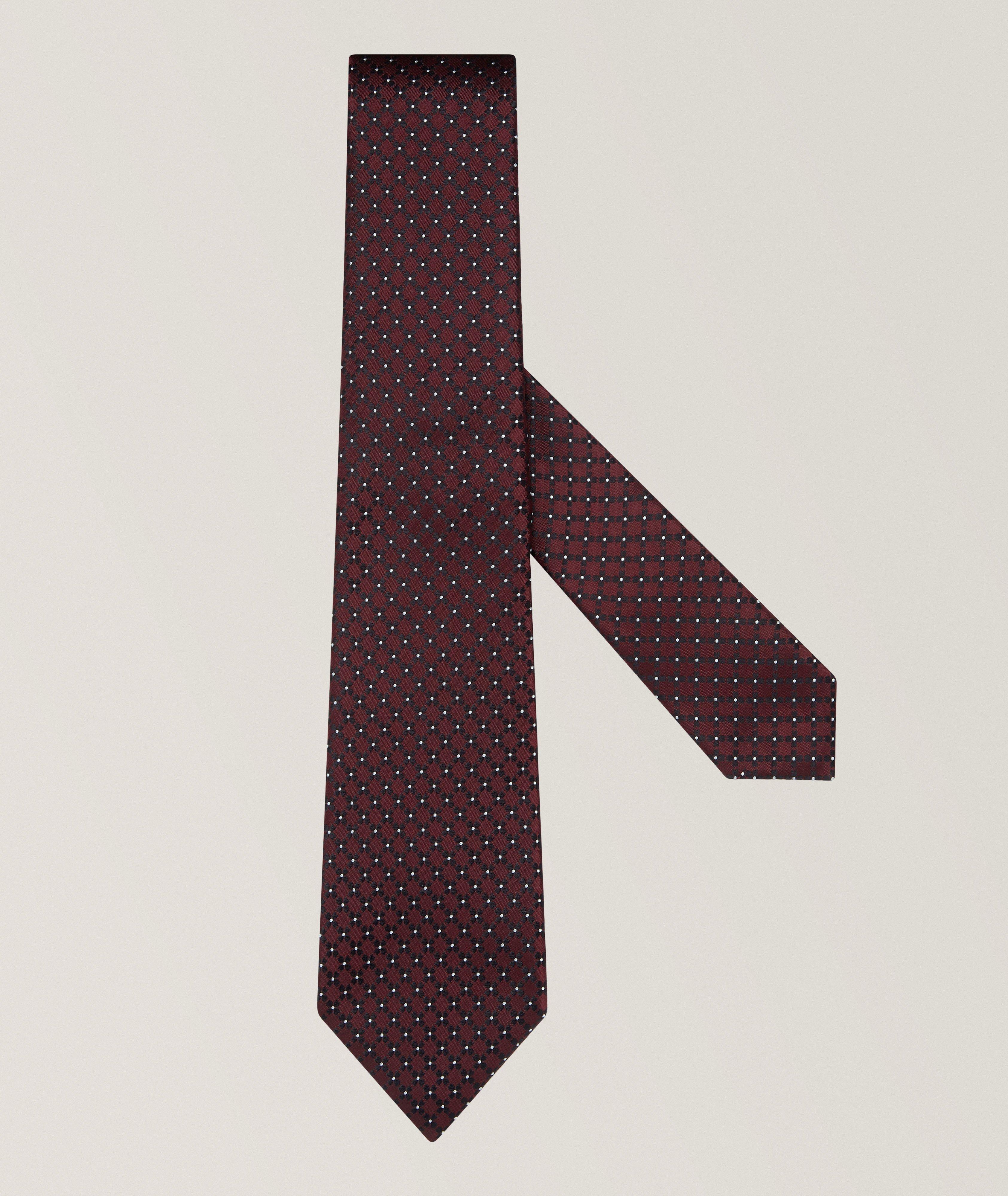 Jacquard Geometric Floral Silk Tie image 0