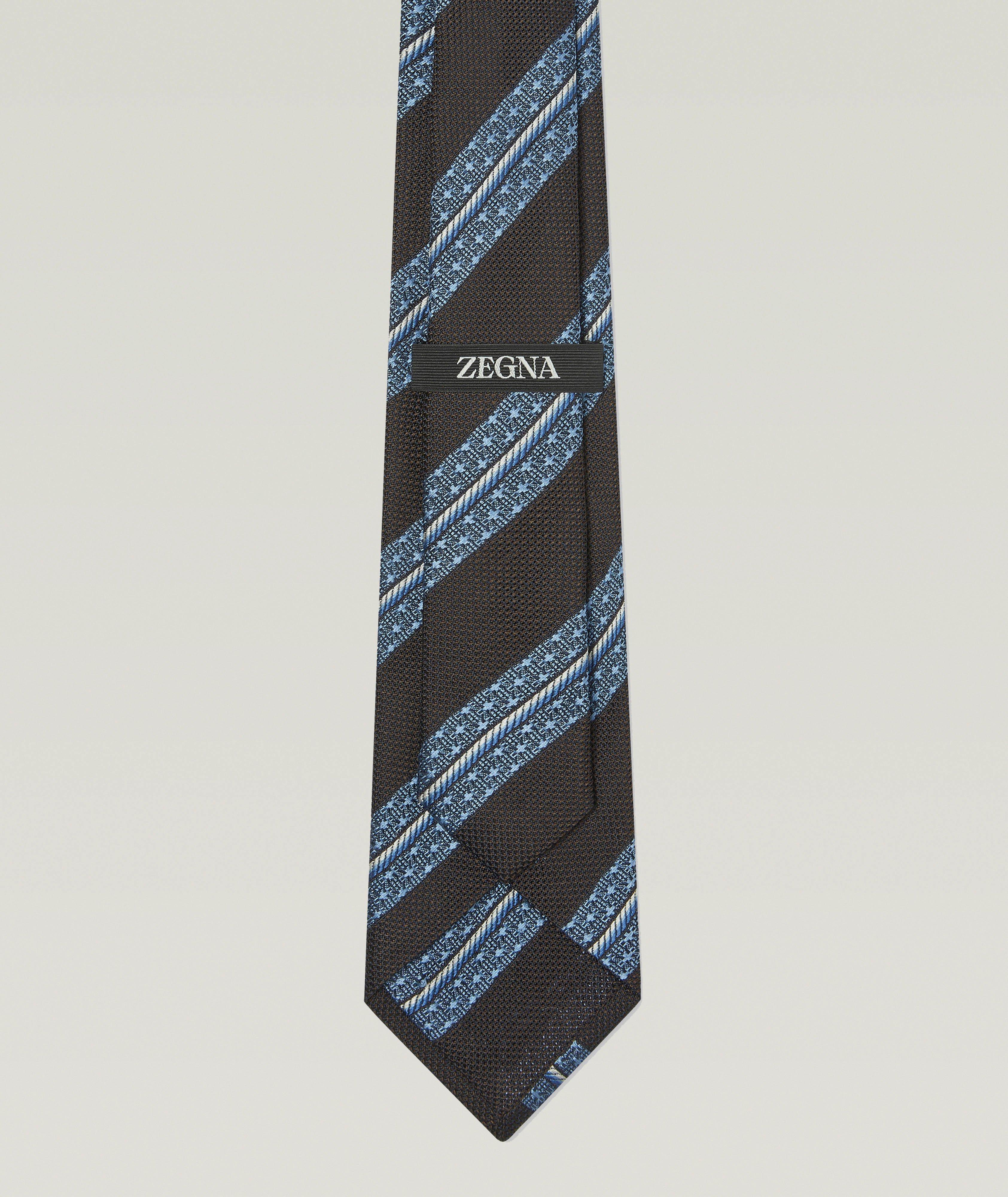 Jacquard Striped Silk Tie image 1