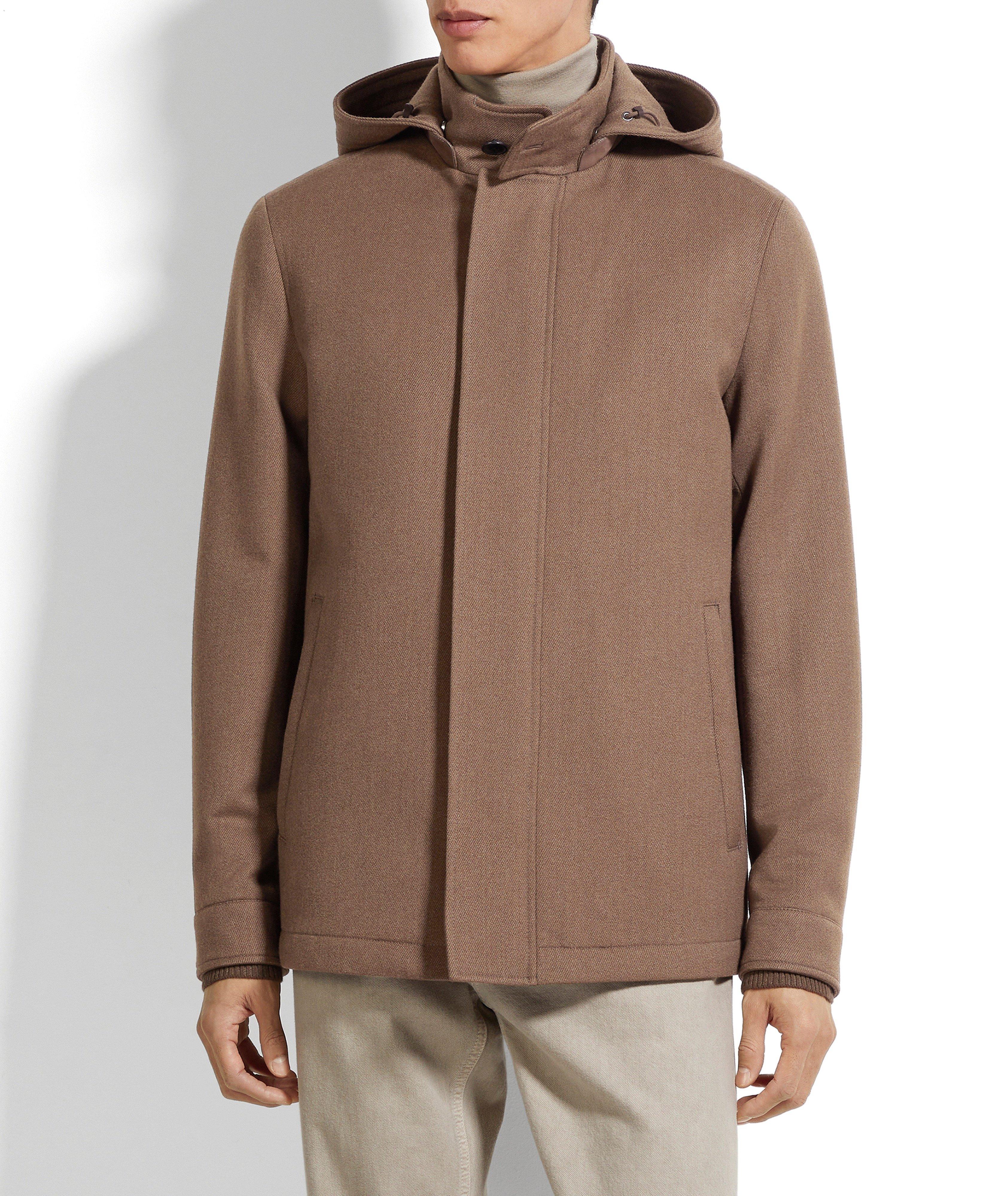 Veste à capuche en laine et cachemire image 1