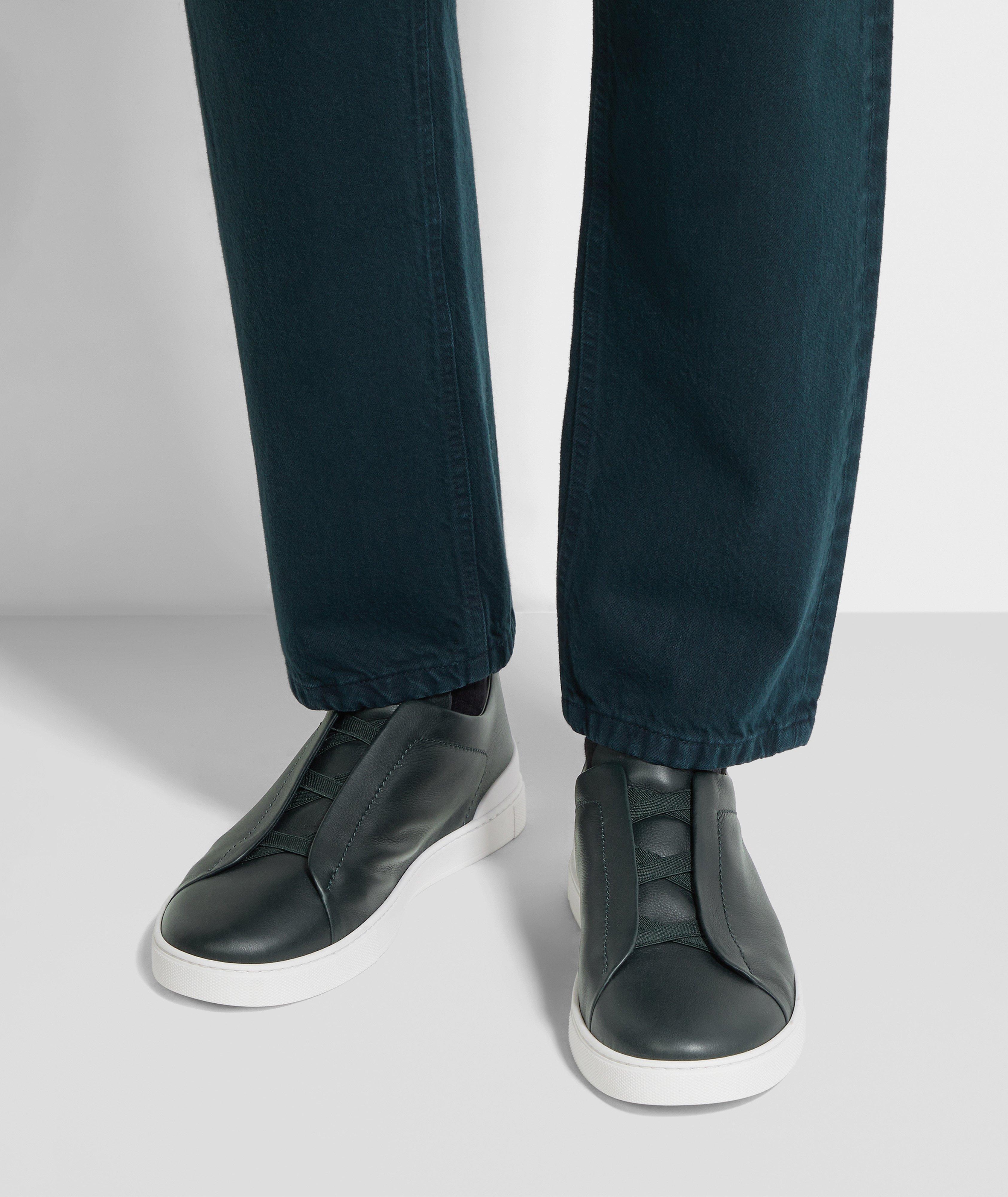 Triple Stitch SECONDSKIN Leather Sneakers image 5