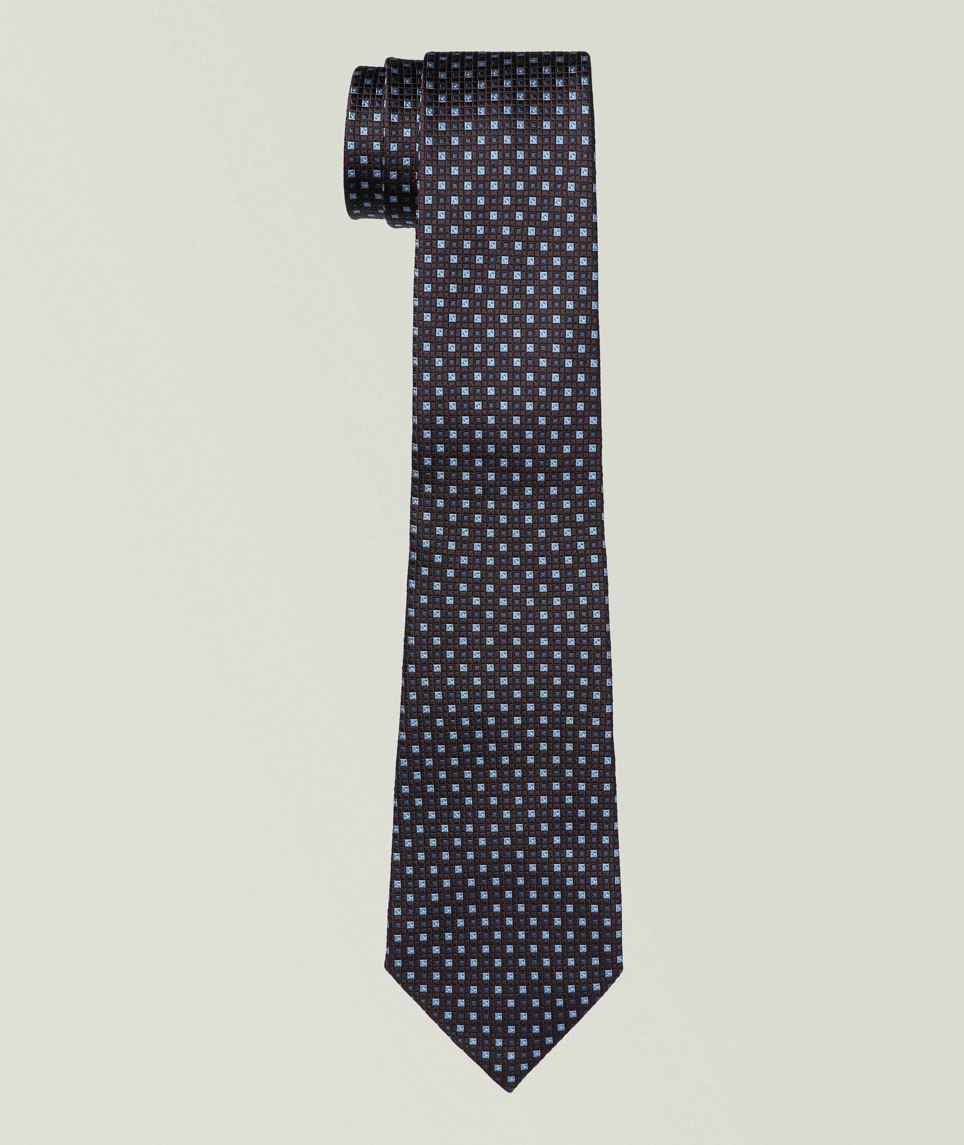 Jacquard Geometric Silk Tie image 0