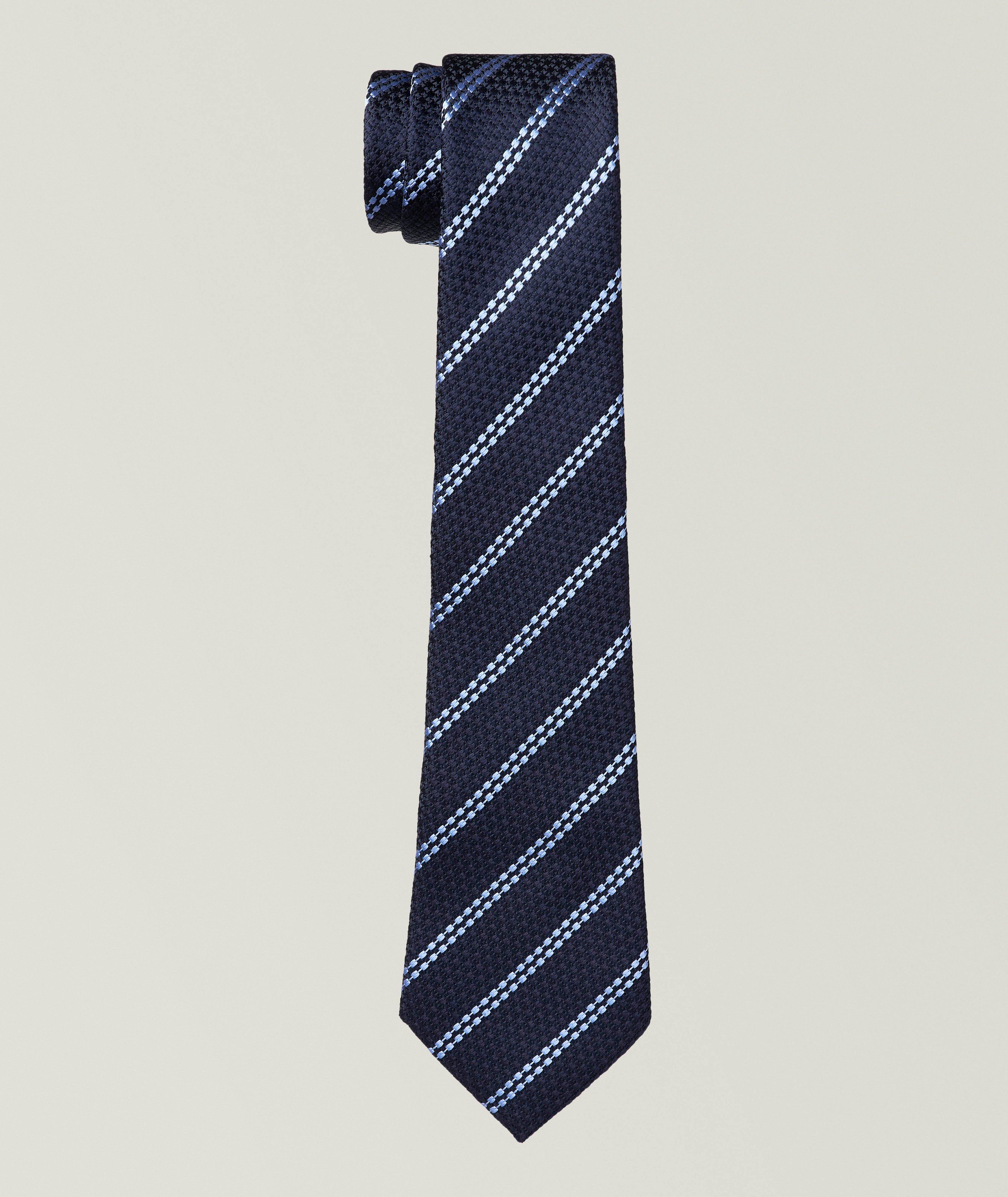 Jacquard Striped Silk Tie image 0