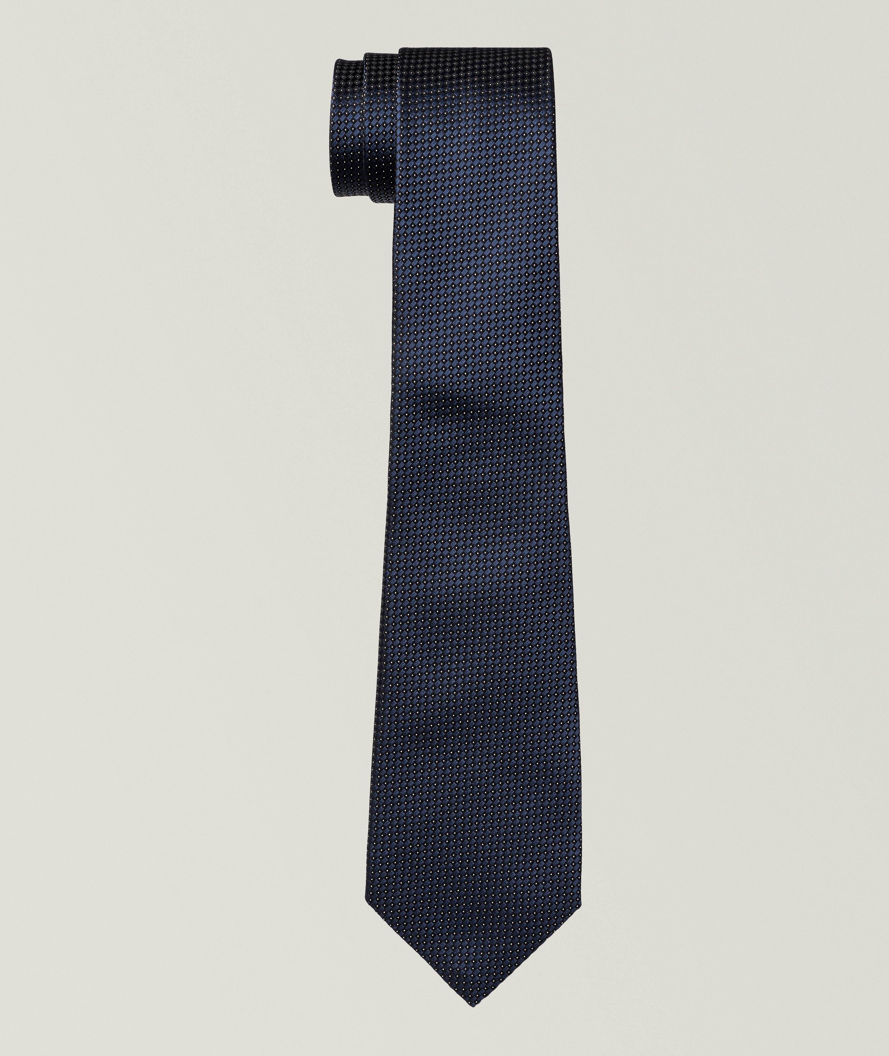 Jacquard Geometric Silk Tie image 0