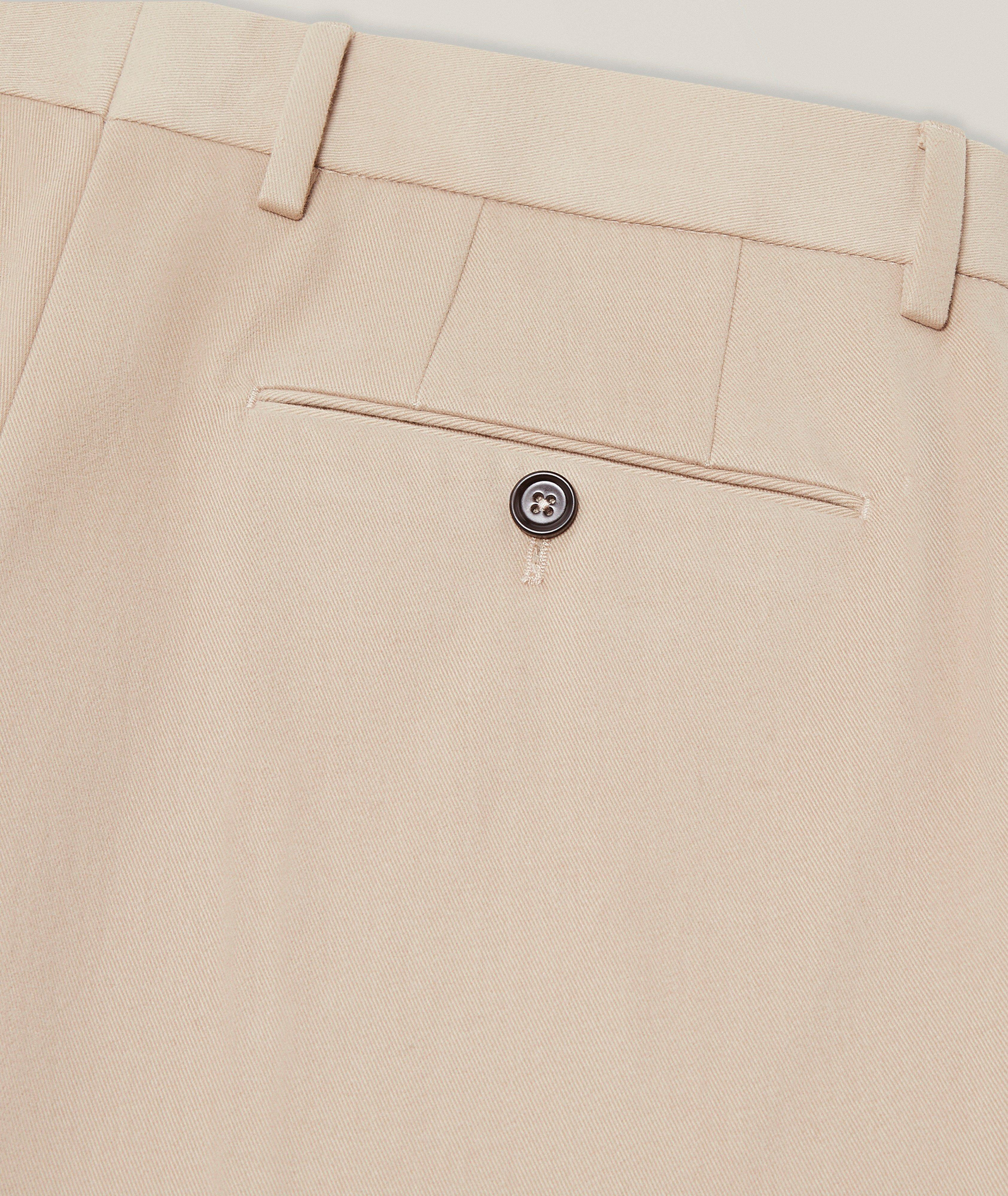Pantalon habillé en coton et cachemire à coupe classique image 1