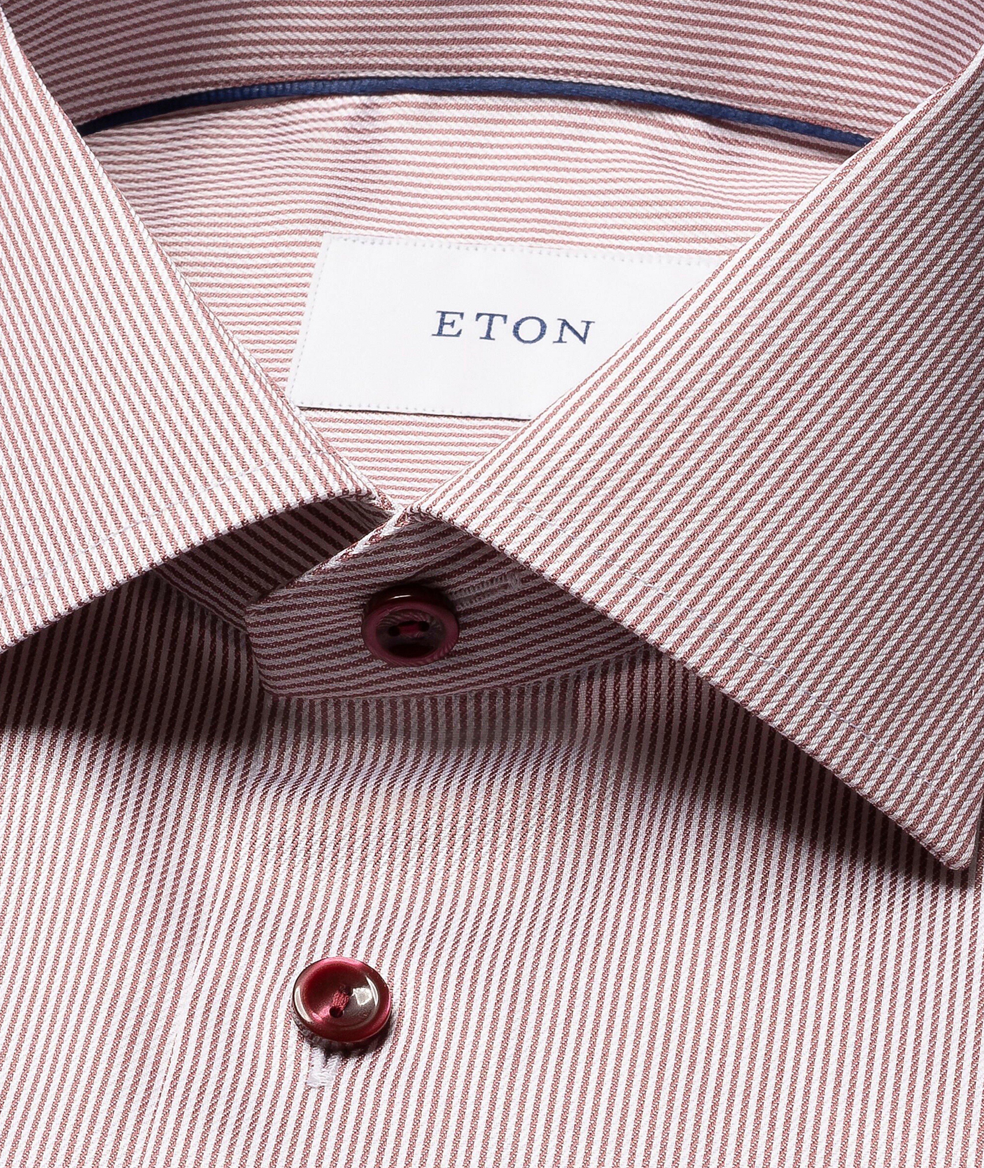 Slim-Fit Fine Stripe Twill Dress Shirt image 1