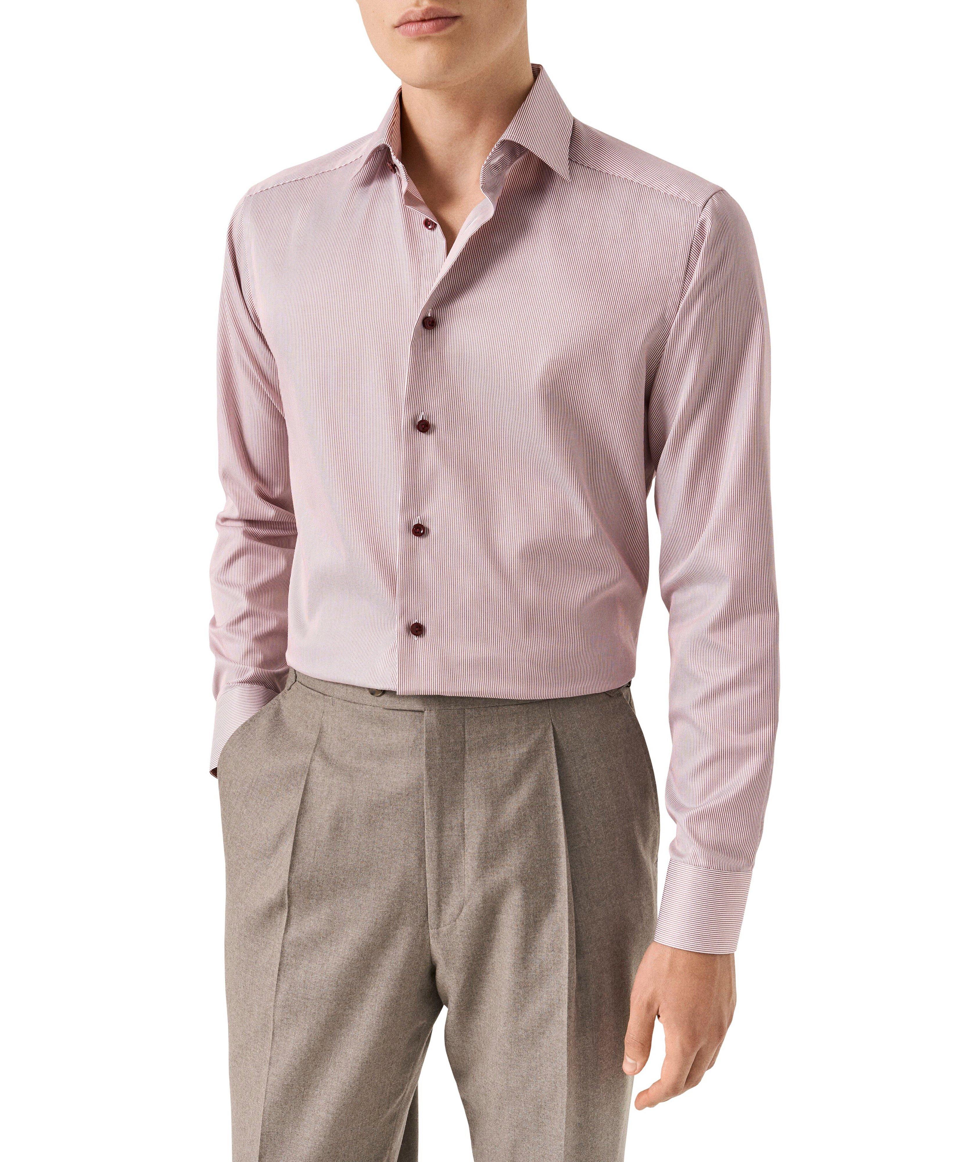 Slim-Fit Fine Stripe Twill Dress Shirt image 2