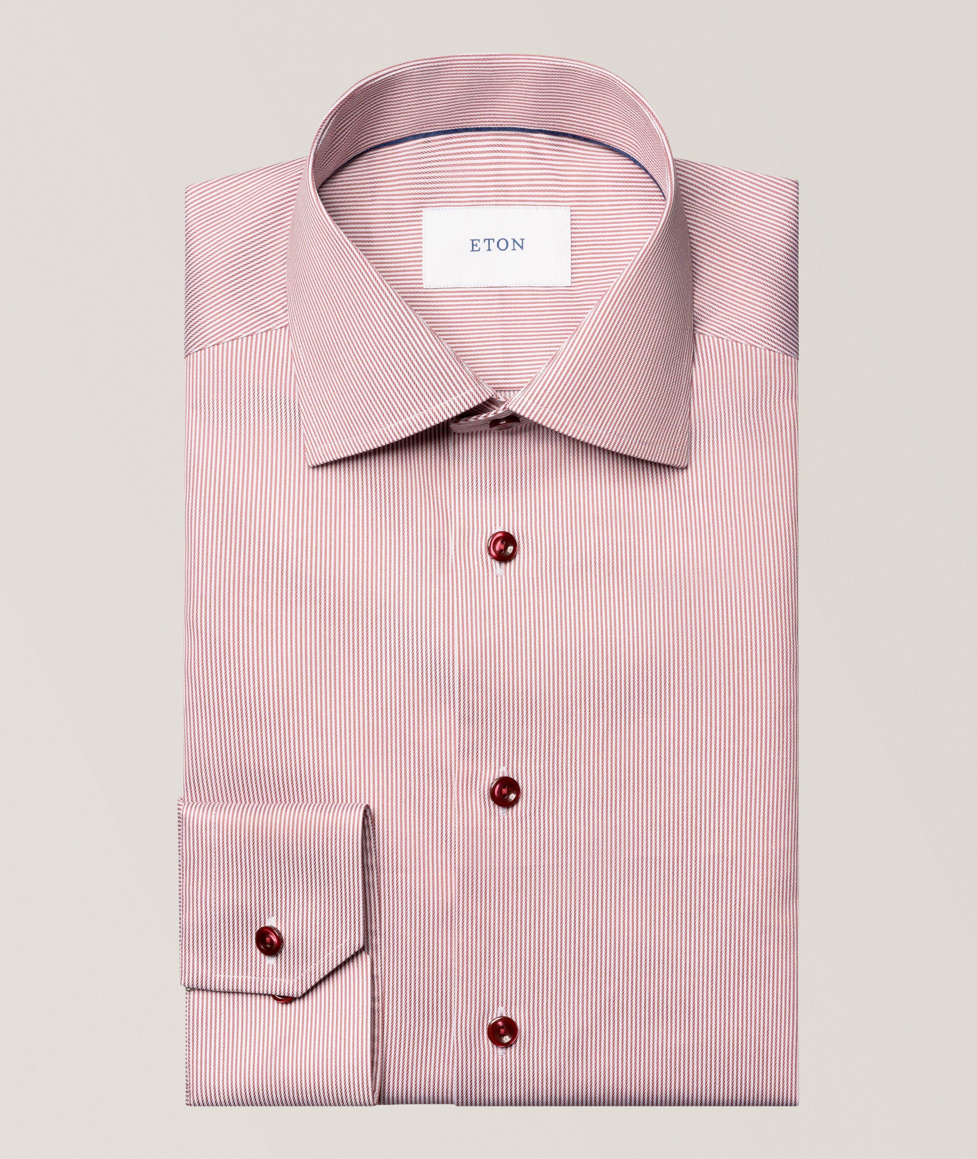 Slim-Fit Fine Stripe Twill Dress Shirt image 0