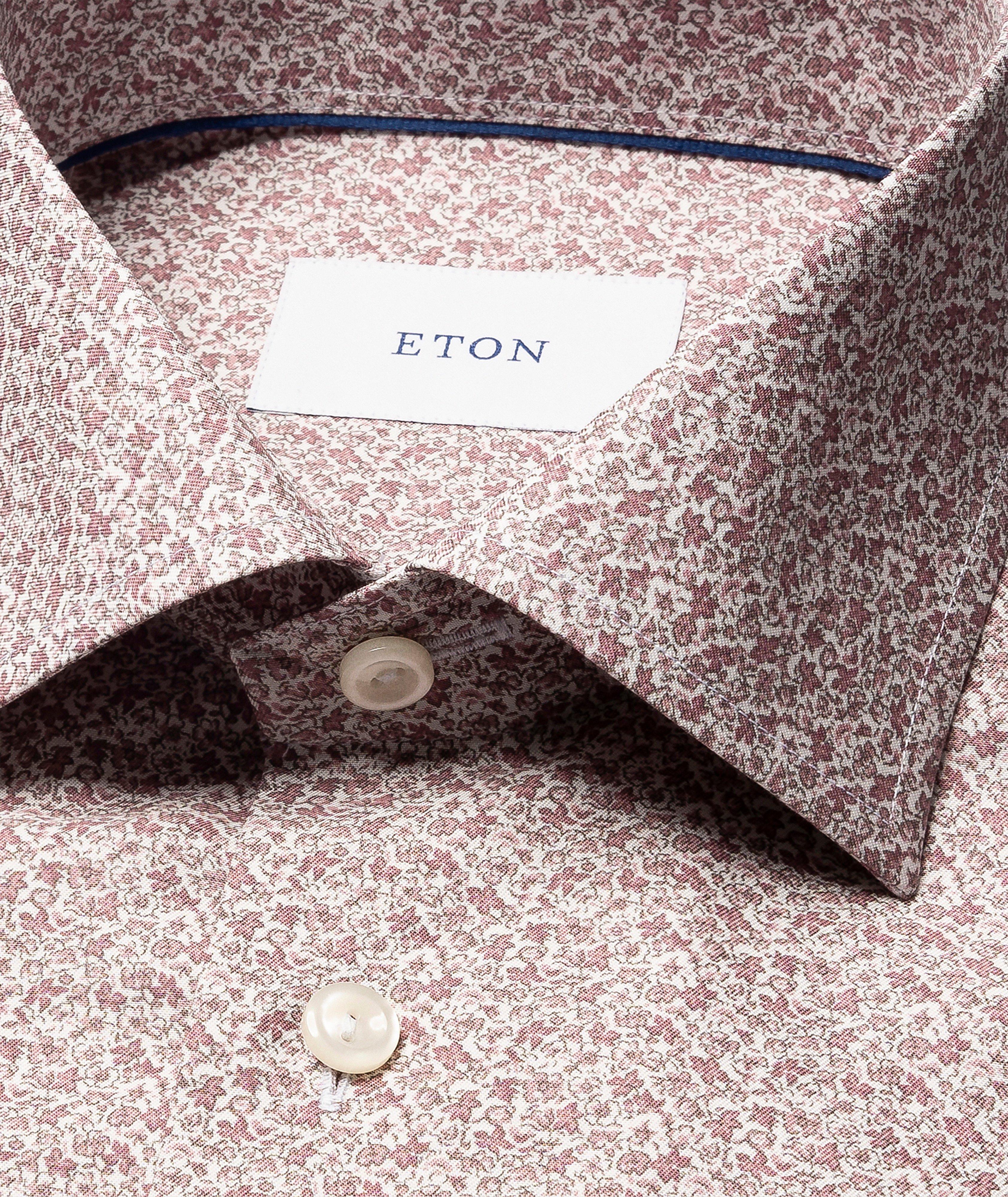 Chemise habillée-ajustée en sergé micro-floral image 1