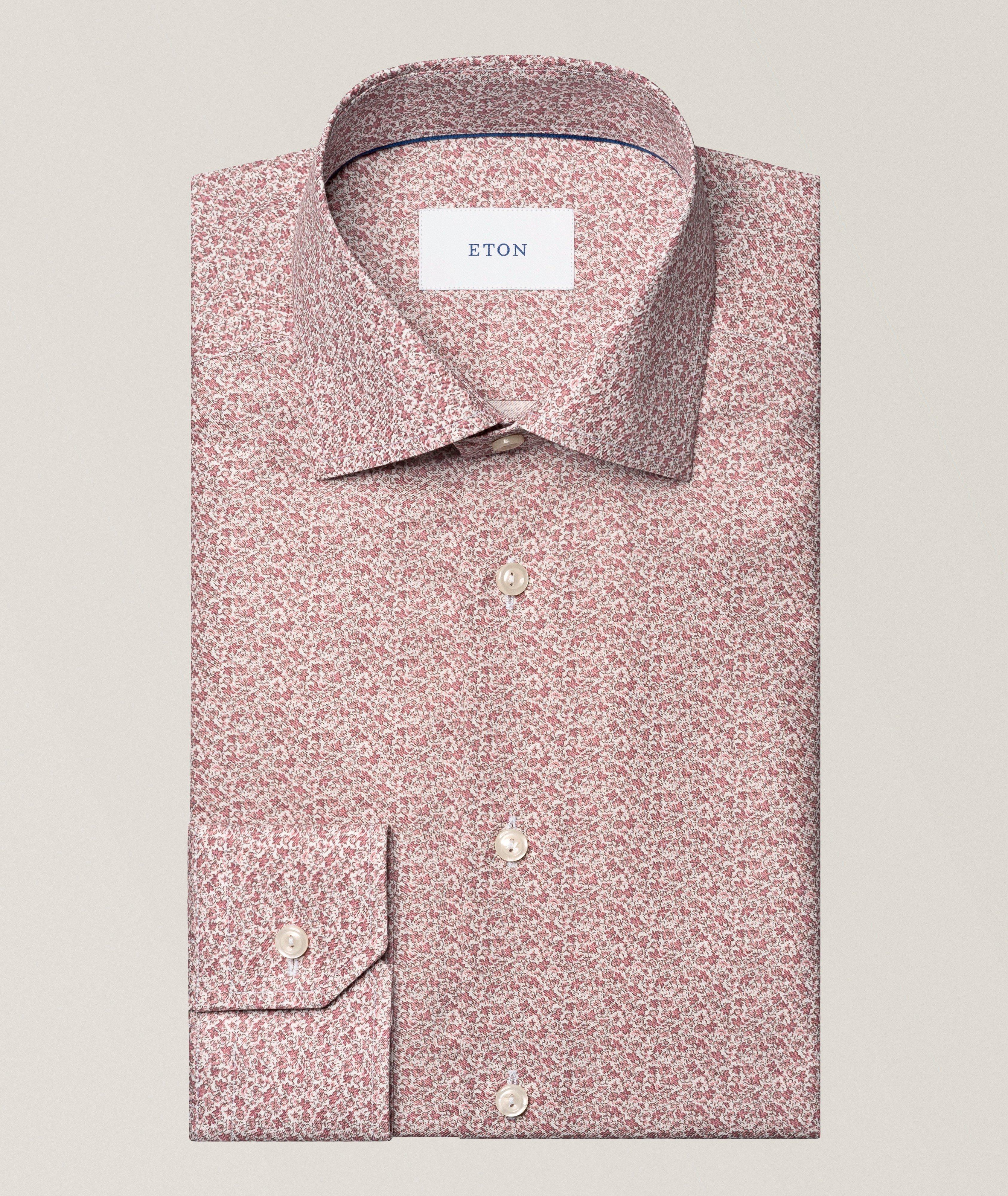 Chemise habillée-ajustée en sergé micro-floral image 0