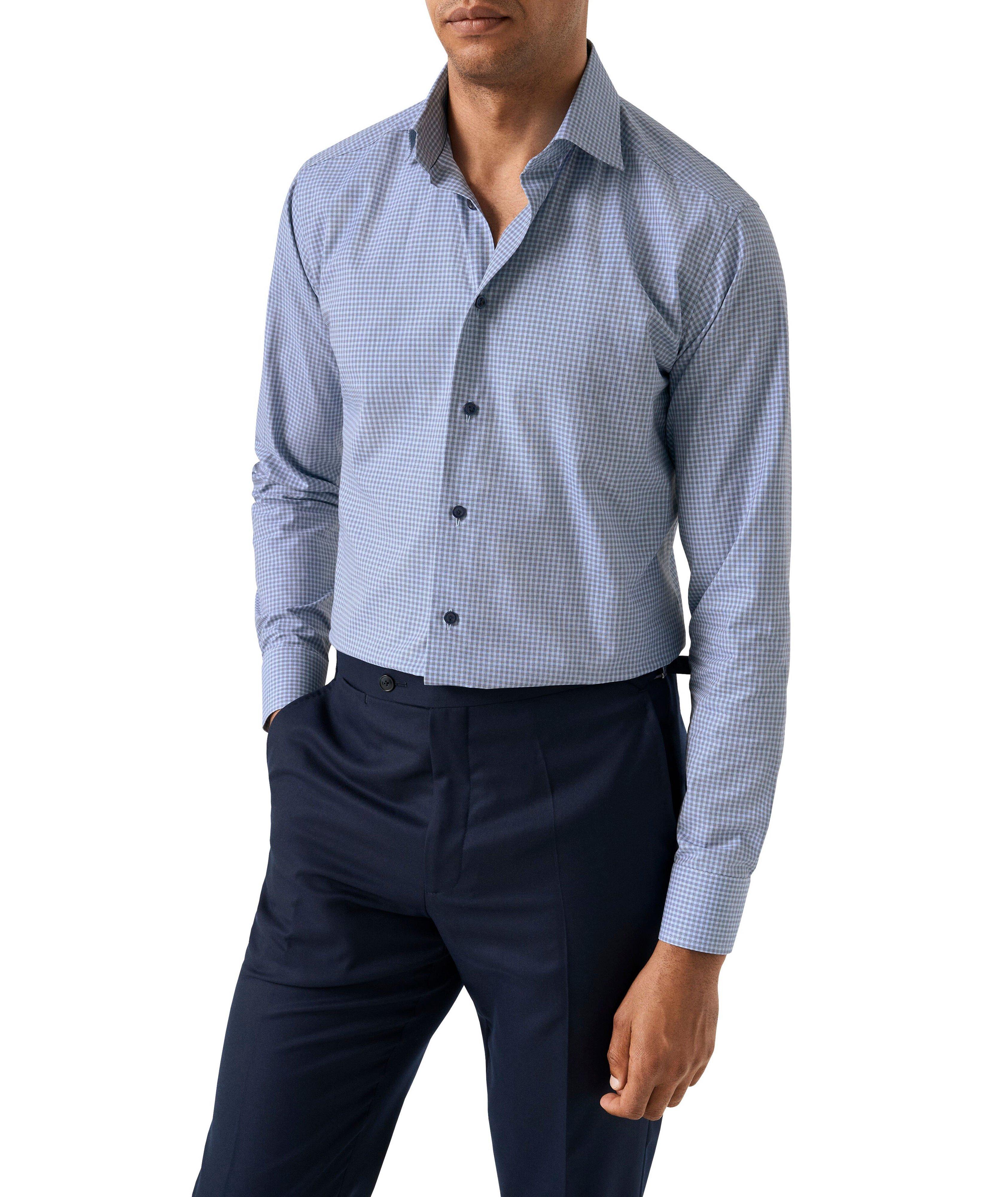 Slim-Fit Checked Cotton Dress Shirt  image 2