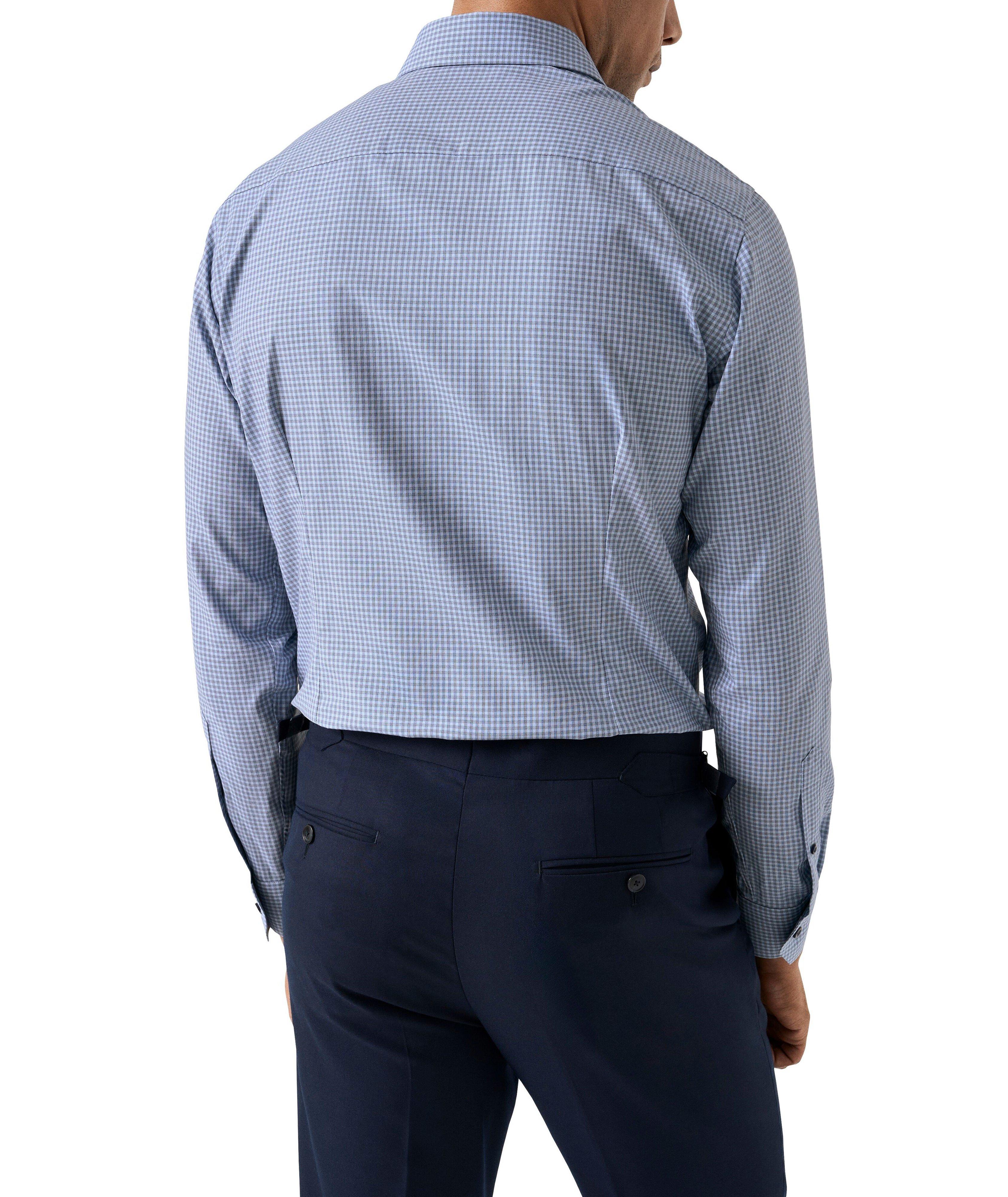 Slim-Fit Checked Cotton Dress Shirt  image 3