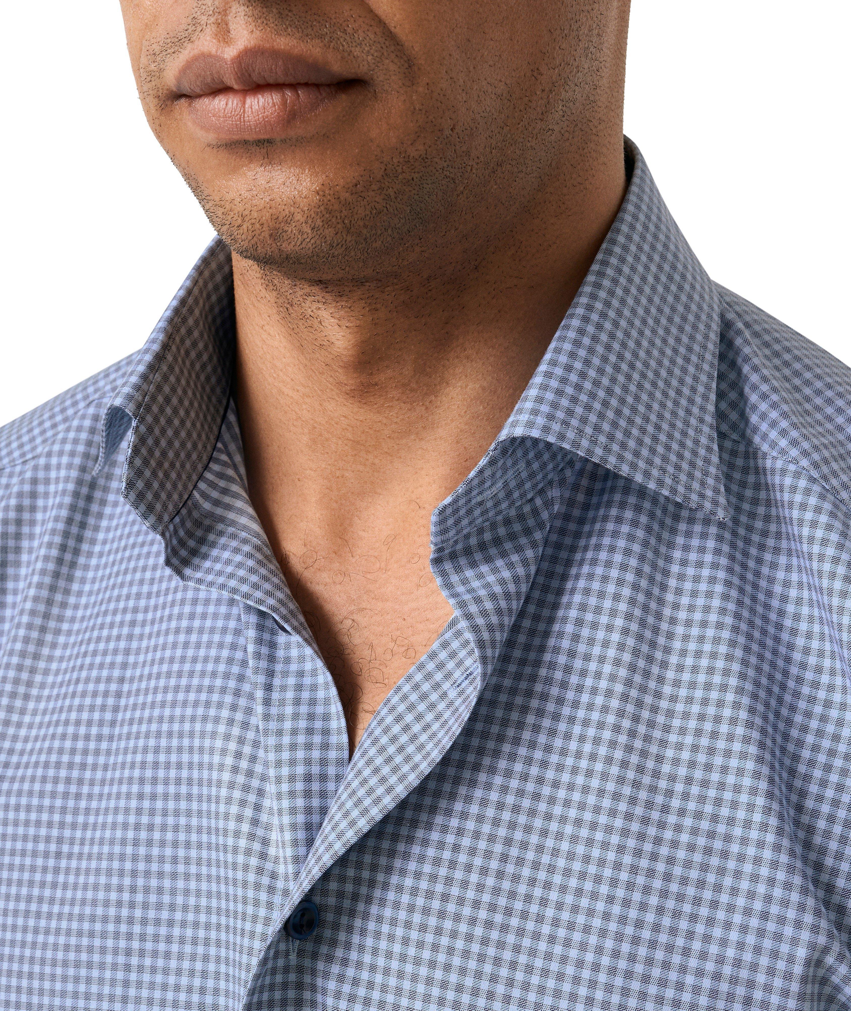 Slim-Fit Checked Cotton Dress Shirt  image 5