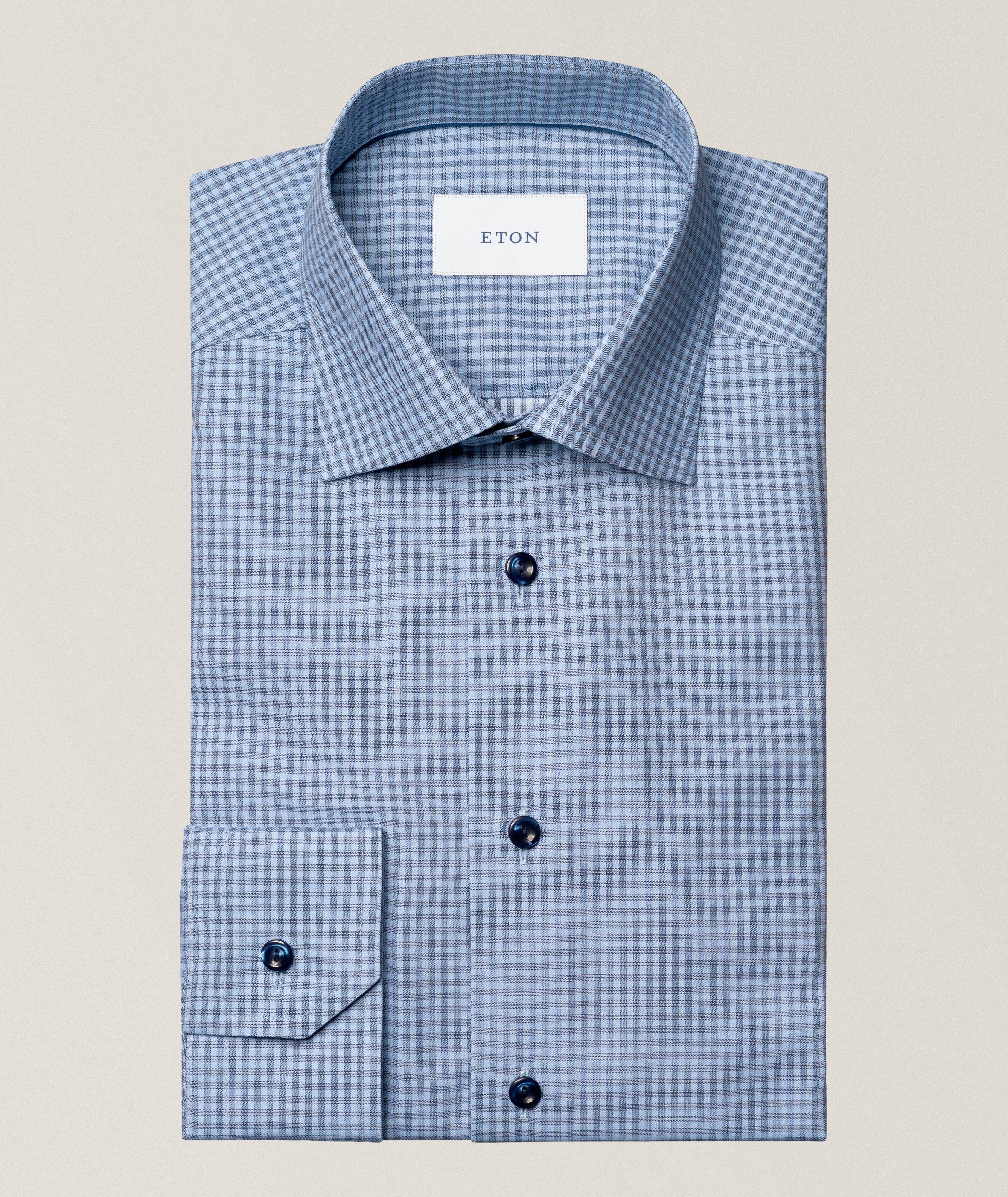 Slim-Fit Checked Cotton Dress Shirt  image 0