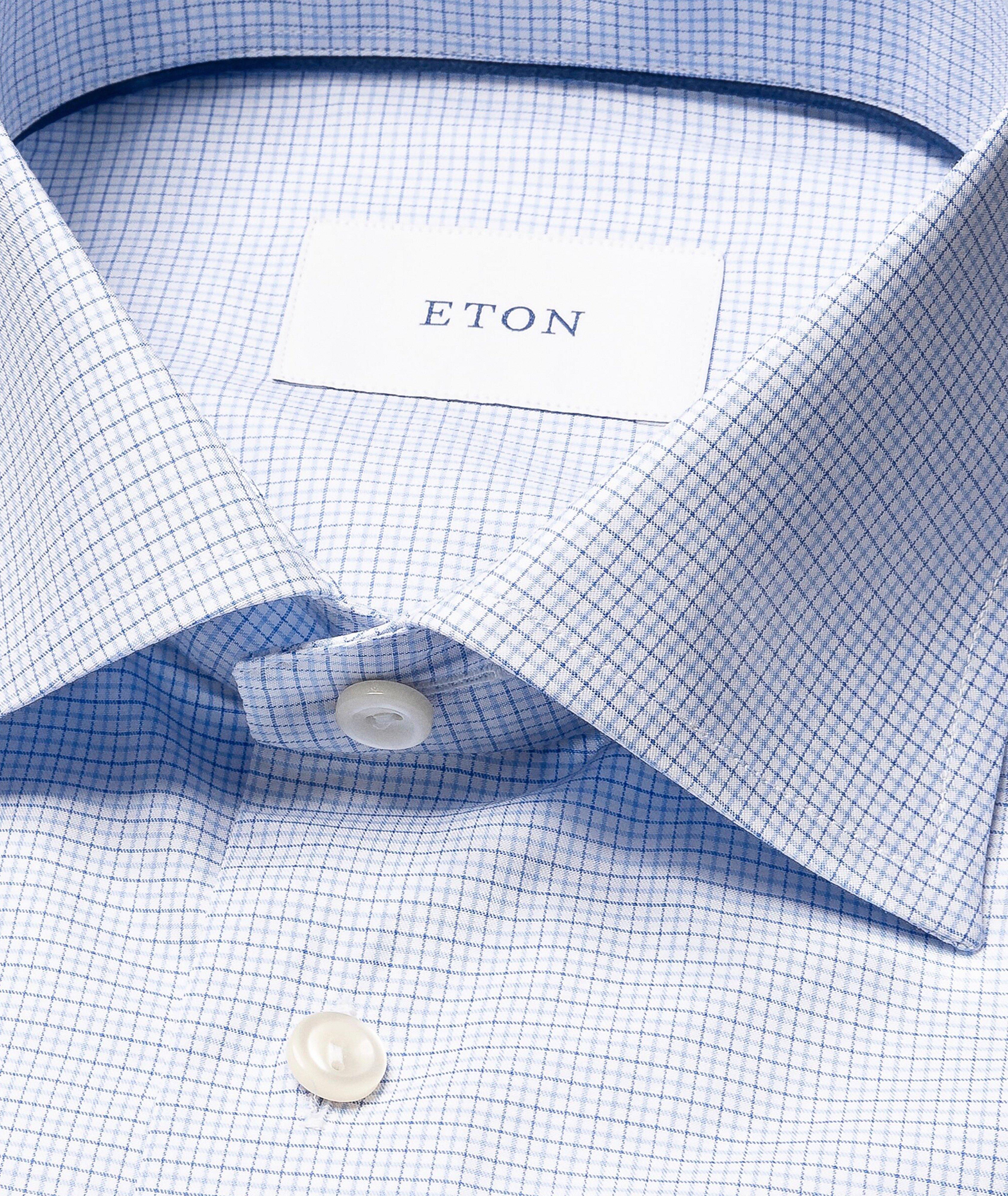 Contemporary-Fit Micro-Check Twill Dress Shirt image 1