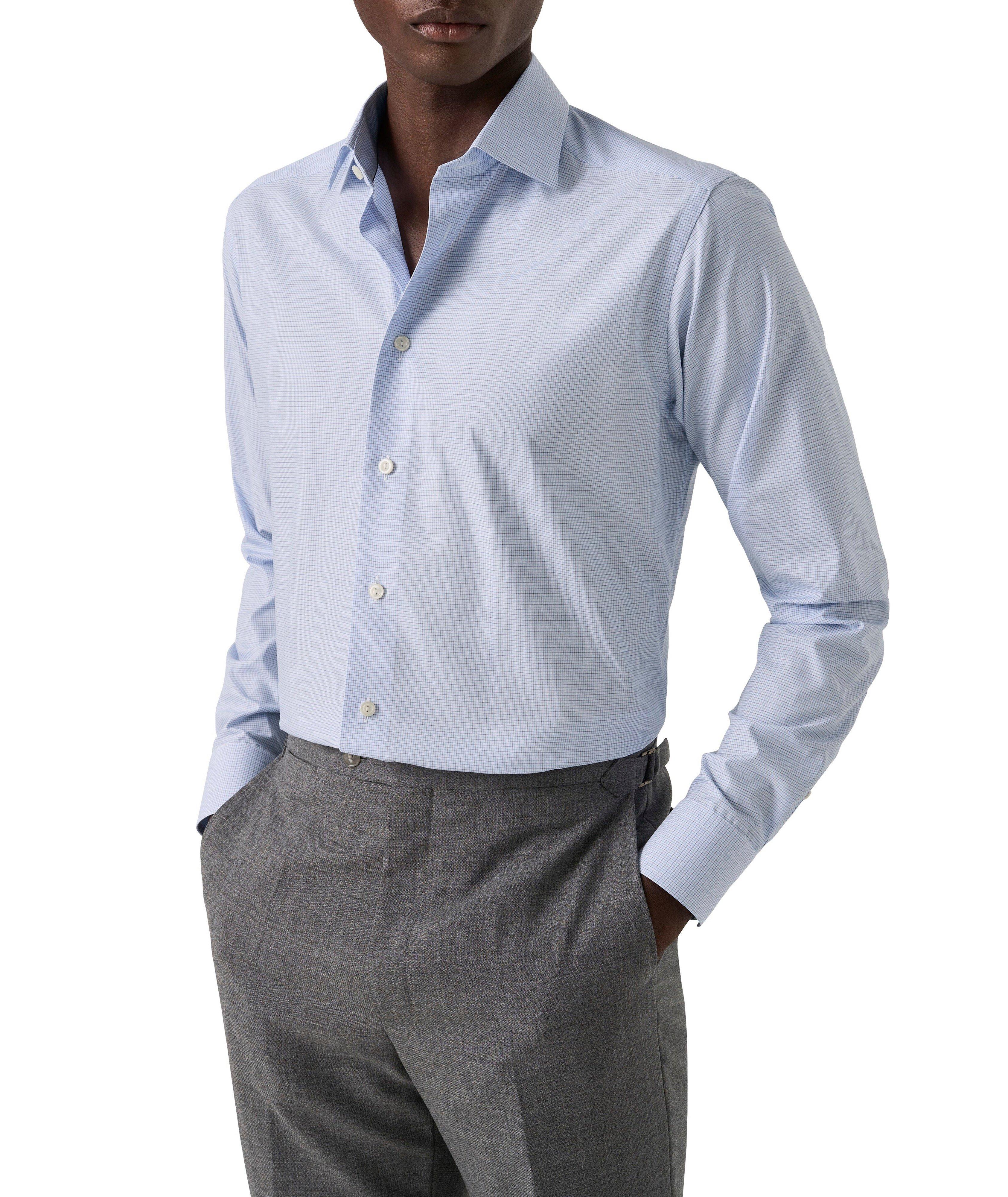 Contemporary-Fit Micro-Check Twill Dress Shirt image 2