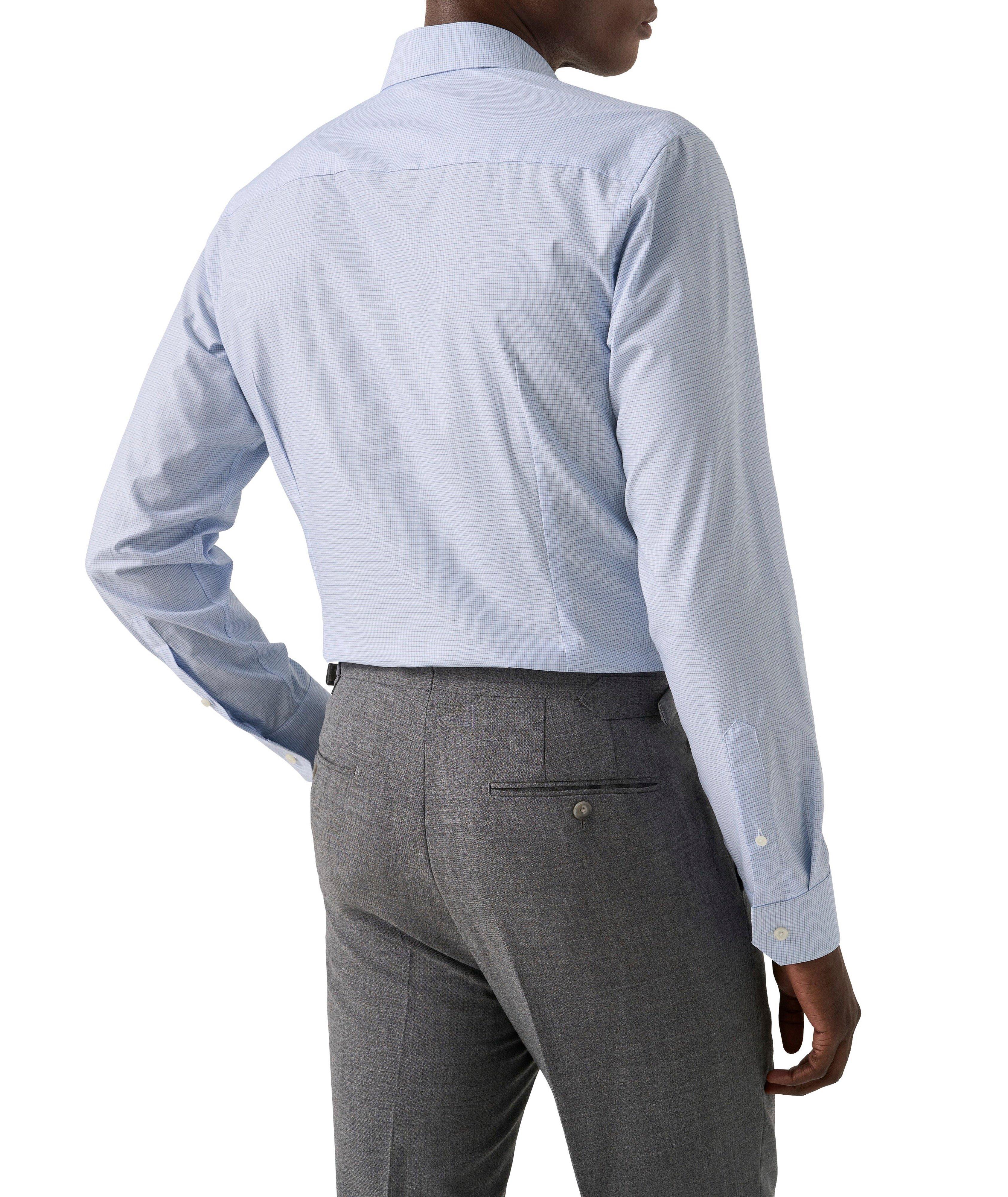 Contemporary-Fit Micro-Check Twill Dress Shirt image 3