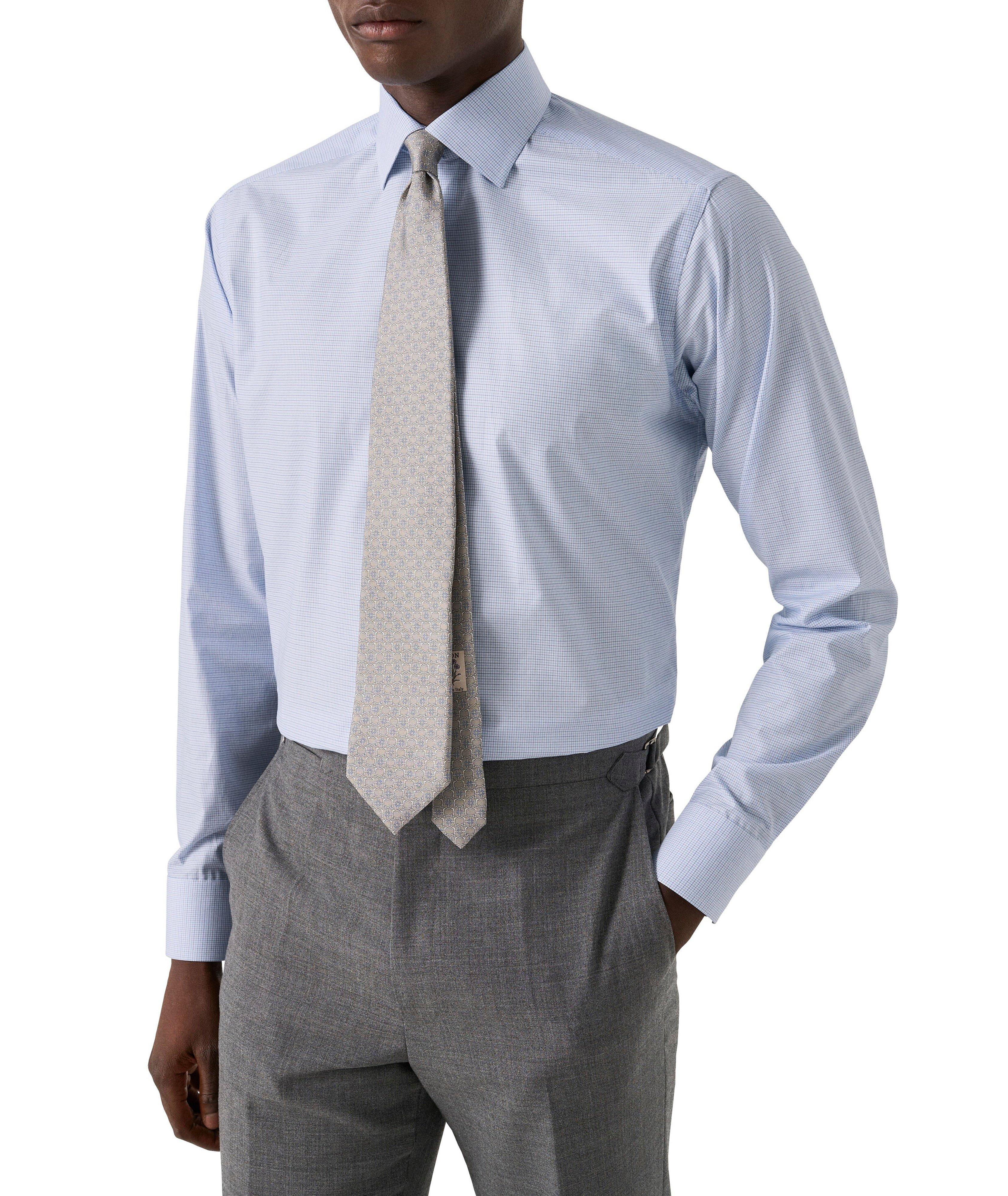 Contemporary-Fit Micro-Check Twill Dress Shirt image 6